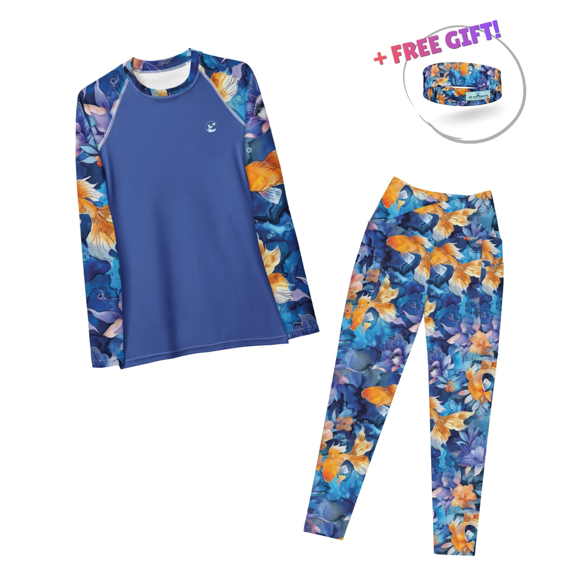 Dive Skins Set - Rash Guard + Scuba Leggings (with Pockets!) - Jasmine Koi