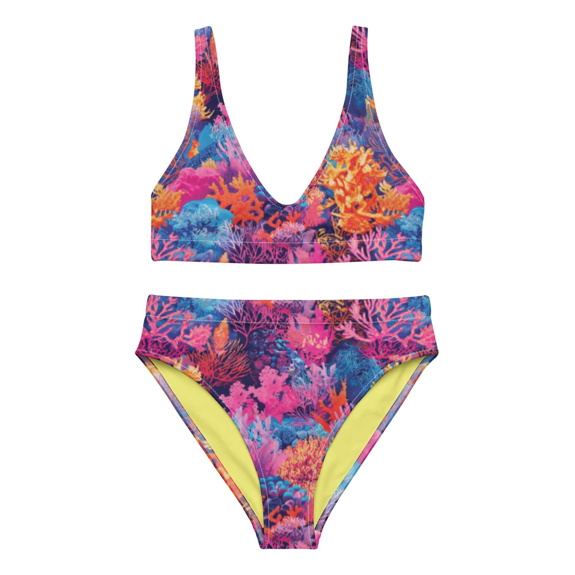 Fire Corals Scuba Bikini Set♻️ - High Waisted