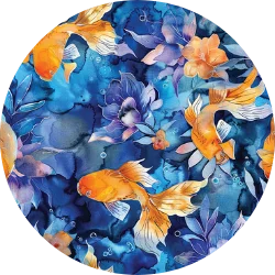 Jasmine Koi swimwear print, The Dive Compass swimwear made for scuba divers.