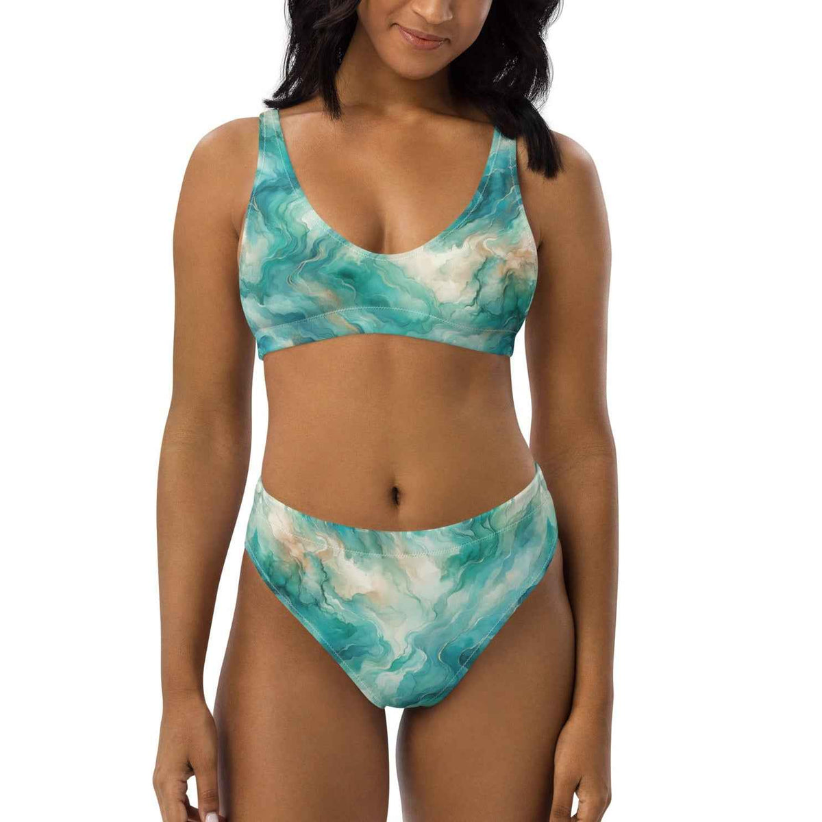 Turquoise Seas Scuba Bikini♻️ - High Waisted Set