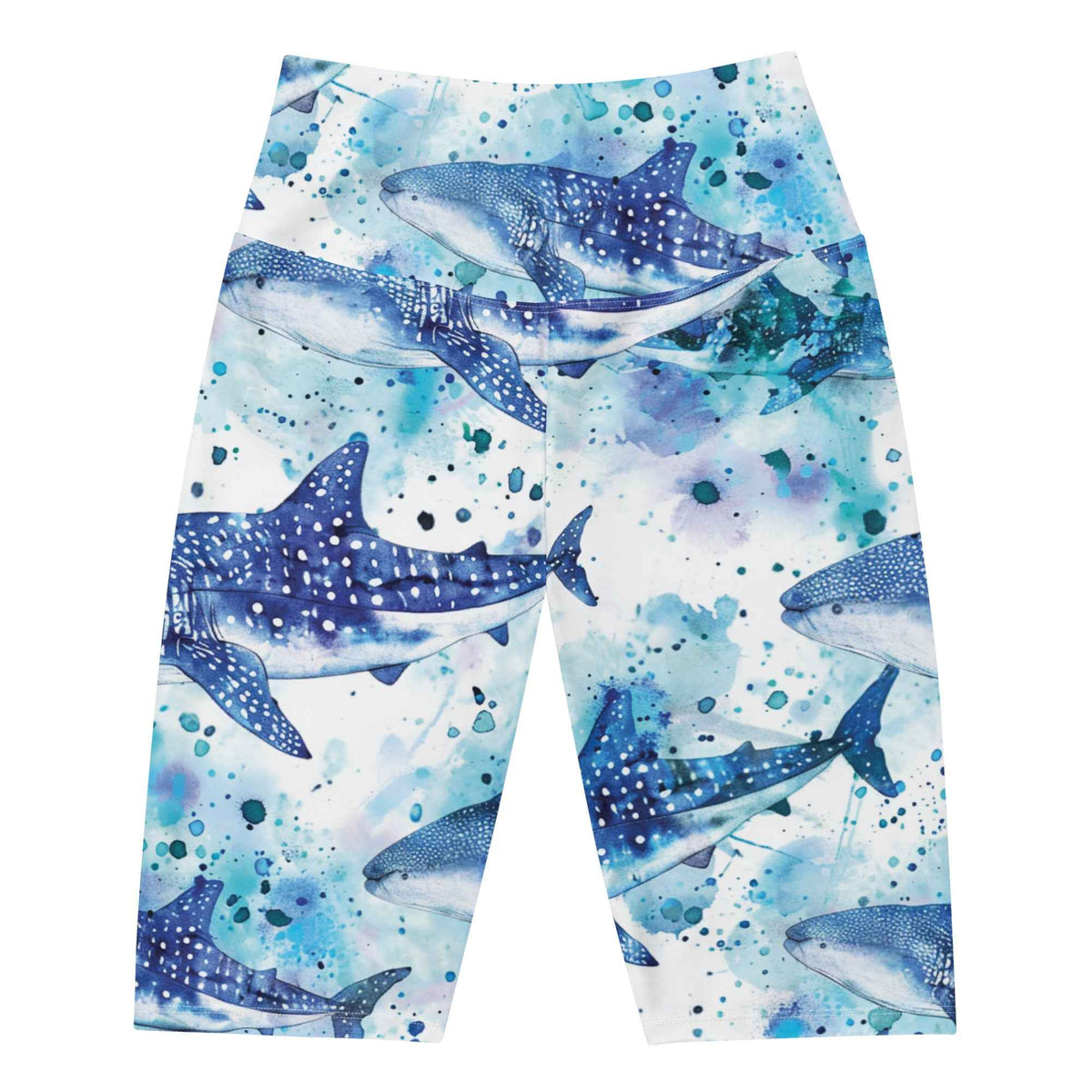 Whimsical Whale Shark Dive Shorts - 8" ♻️