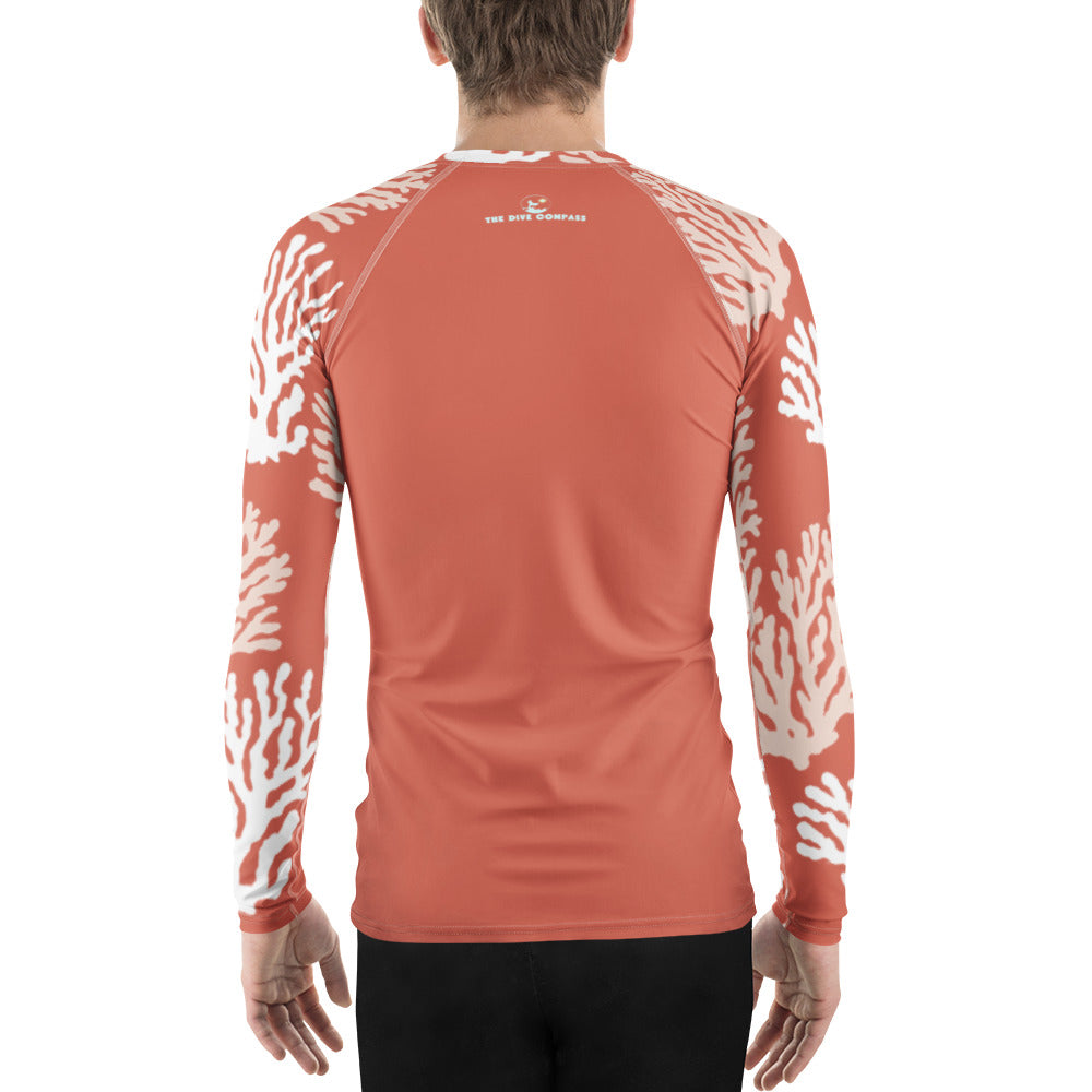 CALYX Roots Men's Rash Guard – back view – recycled men's rash guard for scuba diving and warm water snorkeling