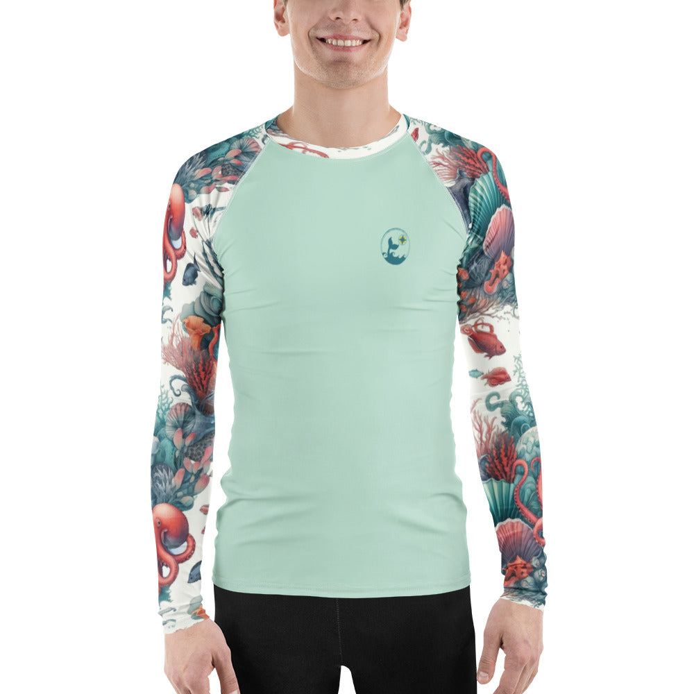 Octopus Reef Men's Rash Guard – front view – men's rash guard with UPF 50+ sun protection for scuba diving