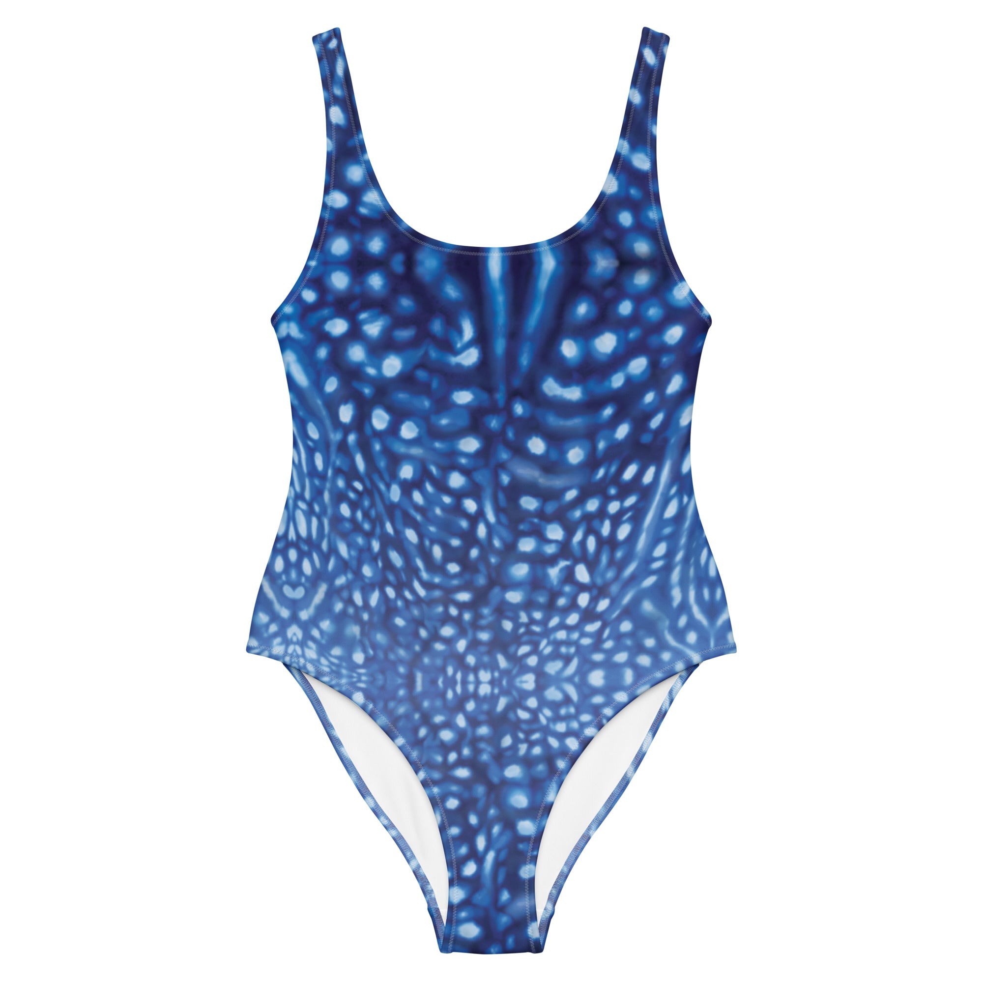 Whale Shark Constellation One-Piece Swimsuit – front view – one piece swimsuit for scuba diving, snorkeling, and tropical ocean days