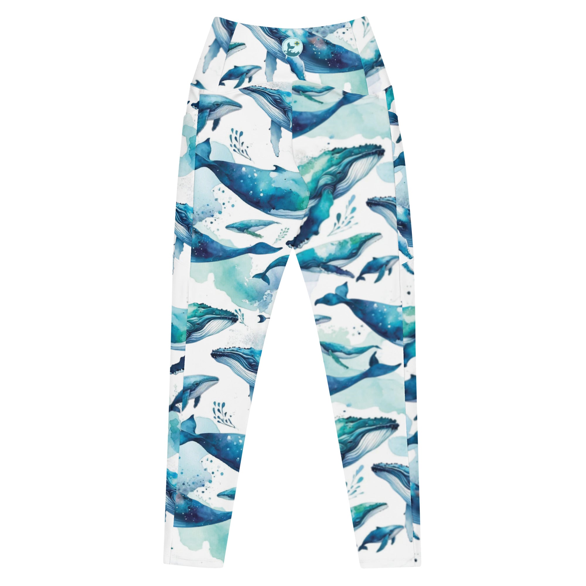 Humpback Dreams Scuba Leggings (with pockets!) – back view – dive leggings with pockets for warm water scuba diving and snorkeling