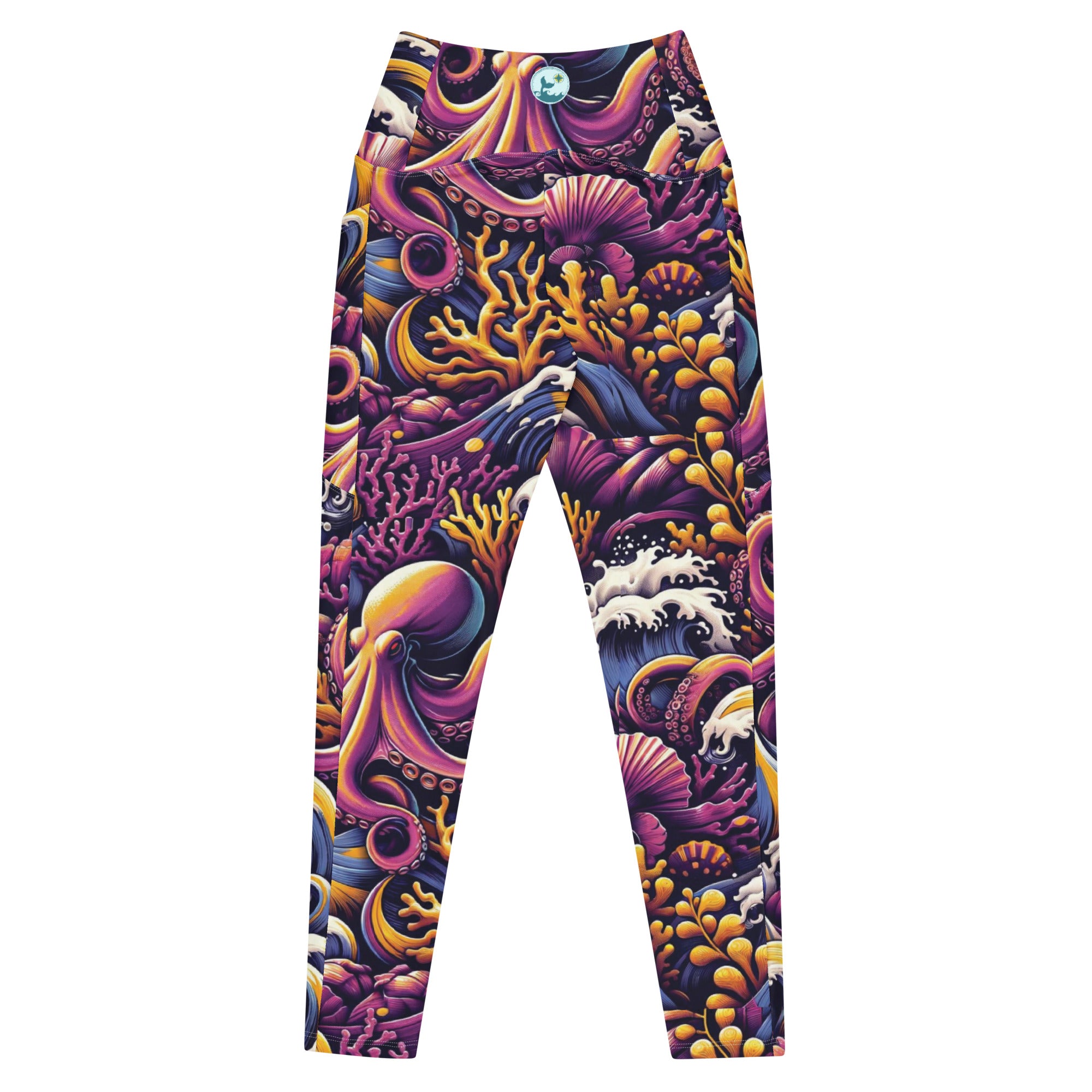Octopus Ink Scuba Leggings (with pockets!) – back view – scuba leggings for snorkeling, freediving, and warm water scuba diving