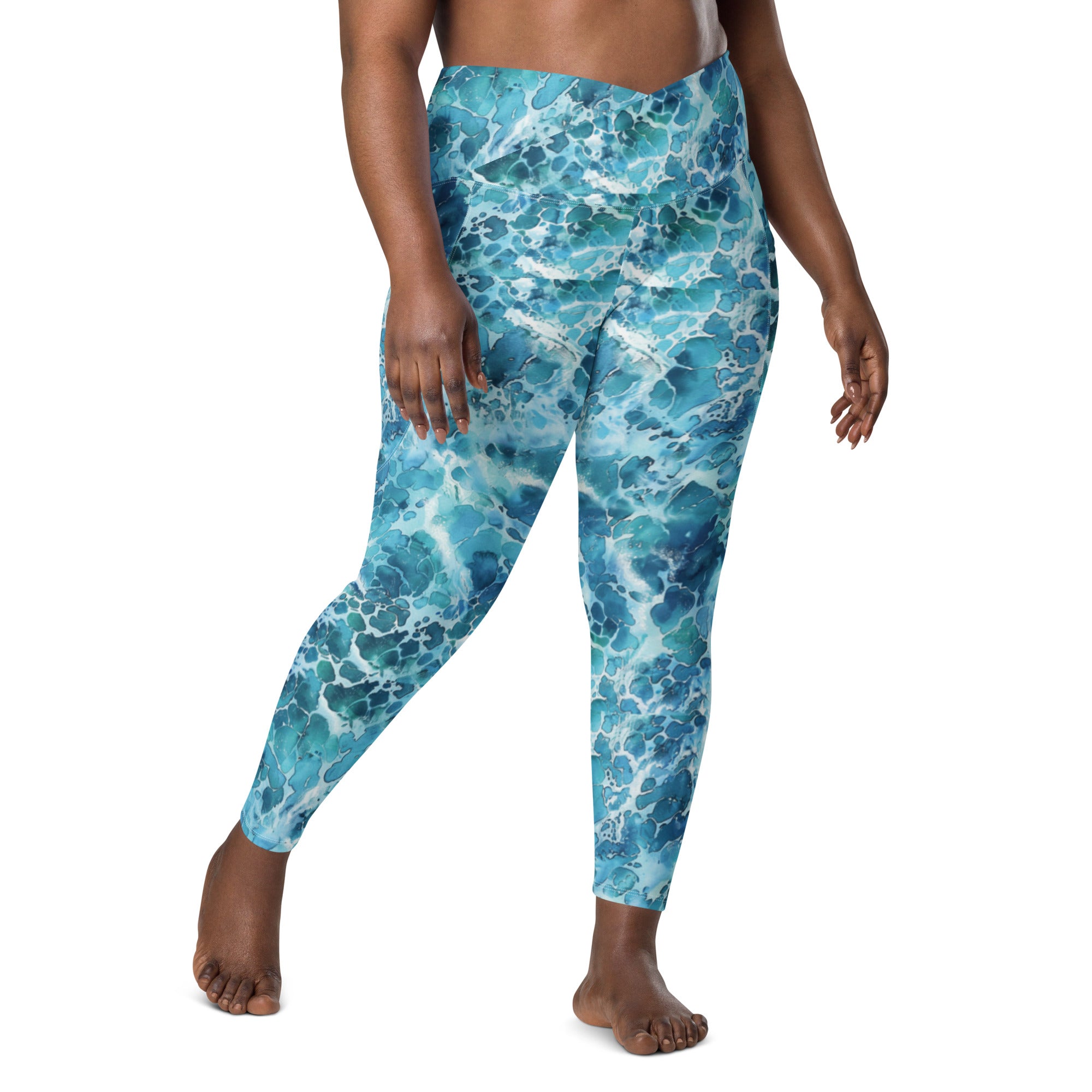 Ocean Serenity Scuba Leggings (with pockets!) – front view – dive leggings with pockets for warm water scuba diving and snorkeling