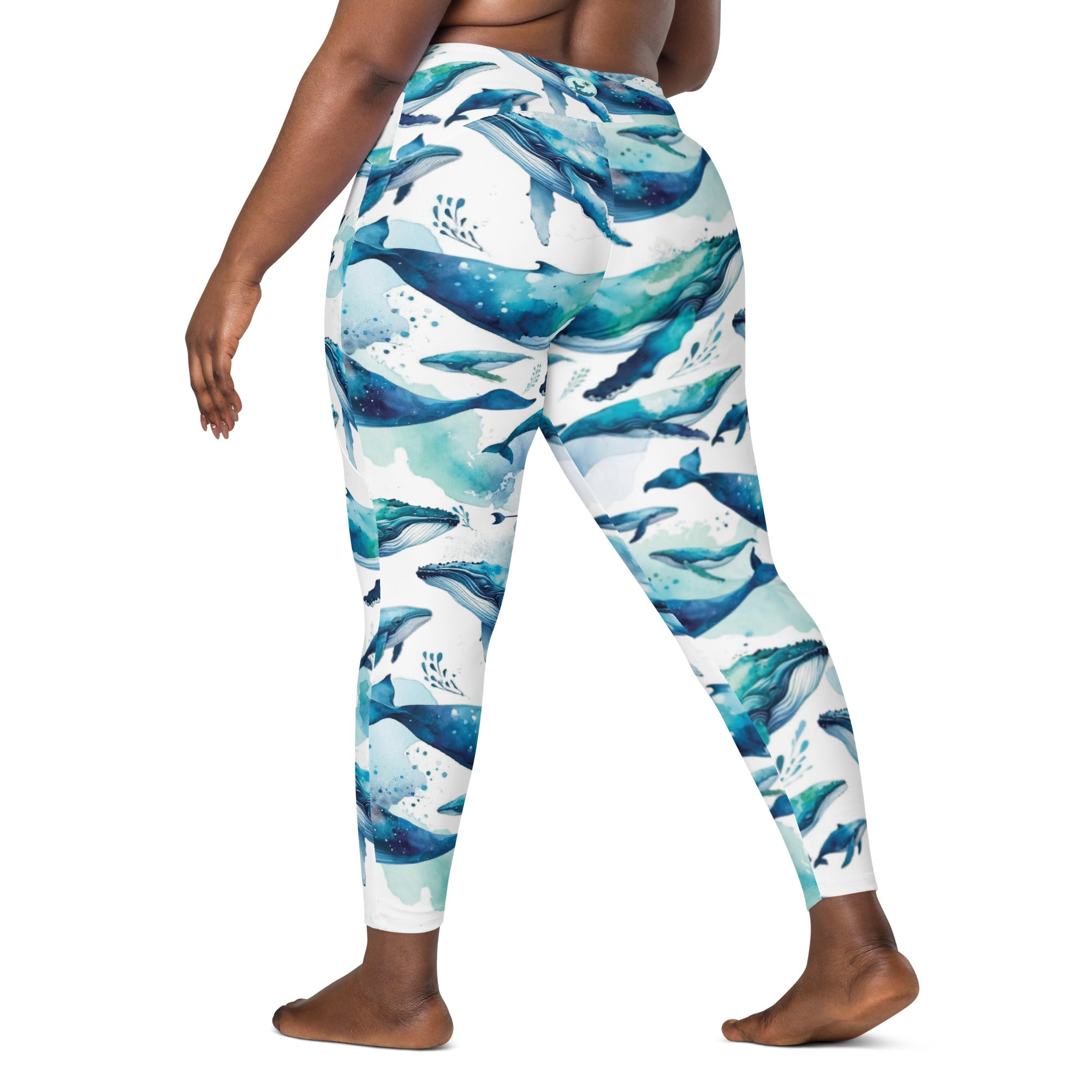 Humpback Dreams Scuba Leggings (with pockets!) – back view – women's diving leggings made for ocean adventures and reef snorkeling
