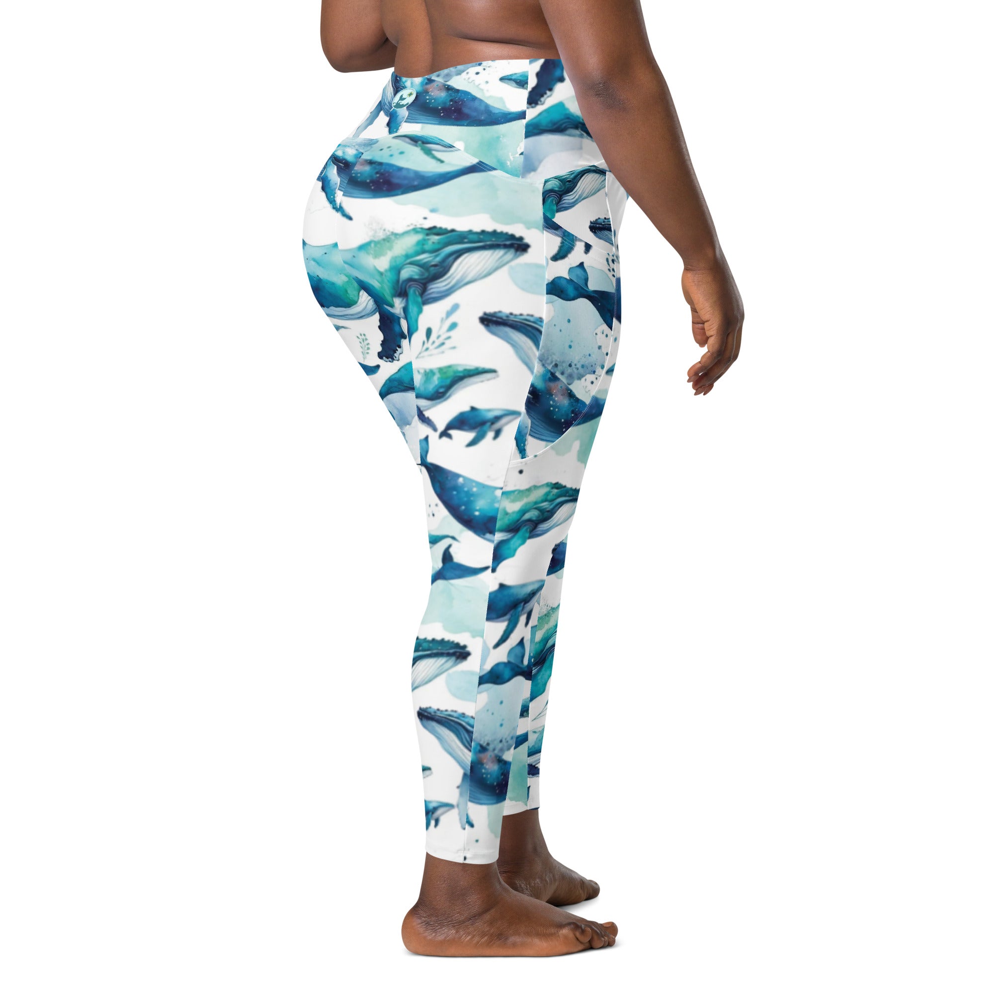 Humpback Dreams Scuba Leggings (with pockets!) – back view – scuba leggings for snorkeling, freediving, and warm water scuba diving