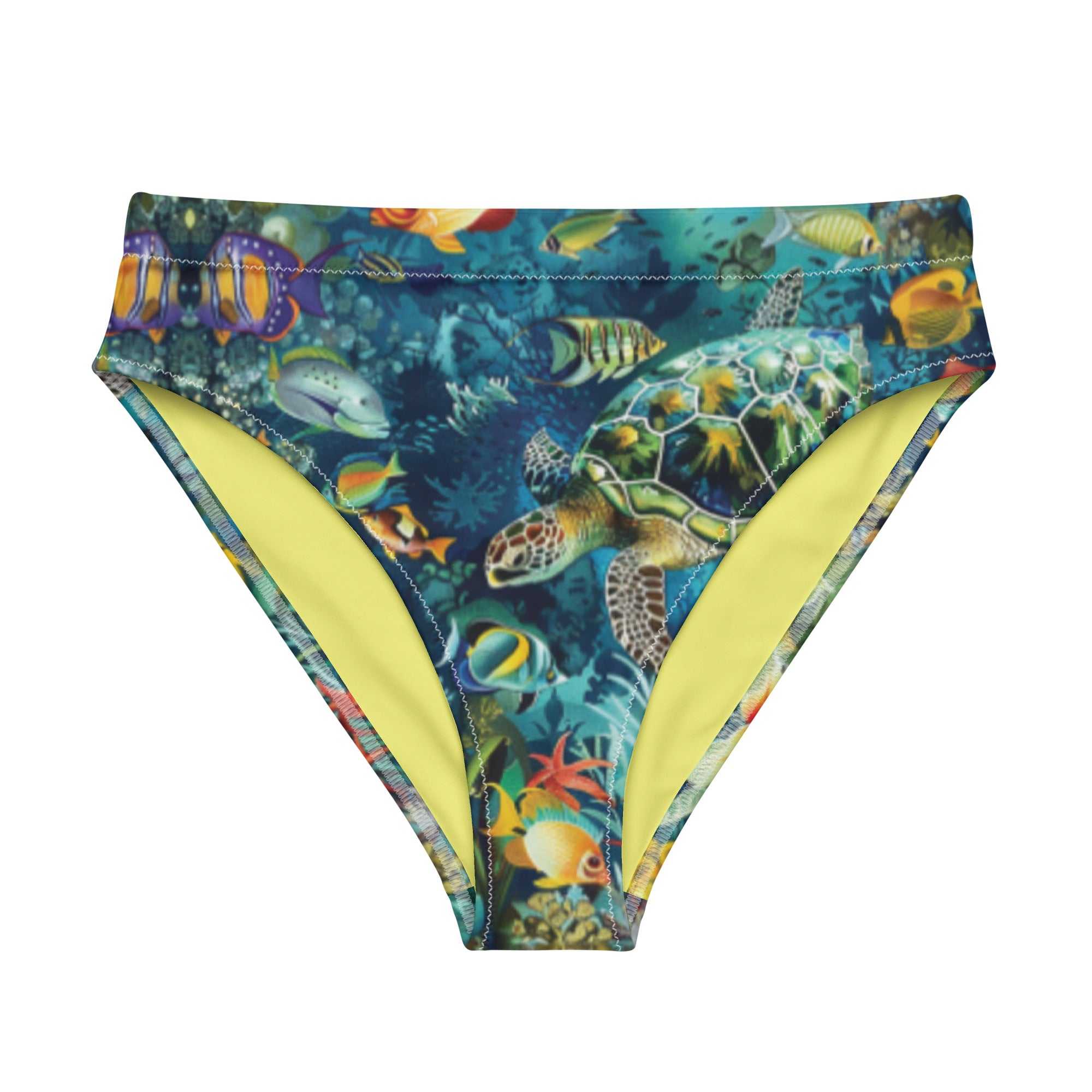 Maldives Scuba Bikini Bottom - High Waisted – front view – scuba diving swimsuit with UPF 50+ sun protection for tropical reef diving