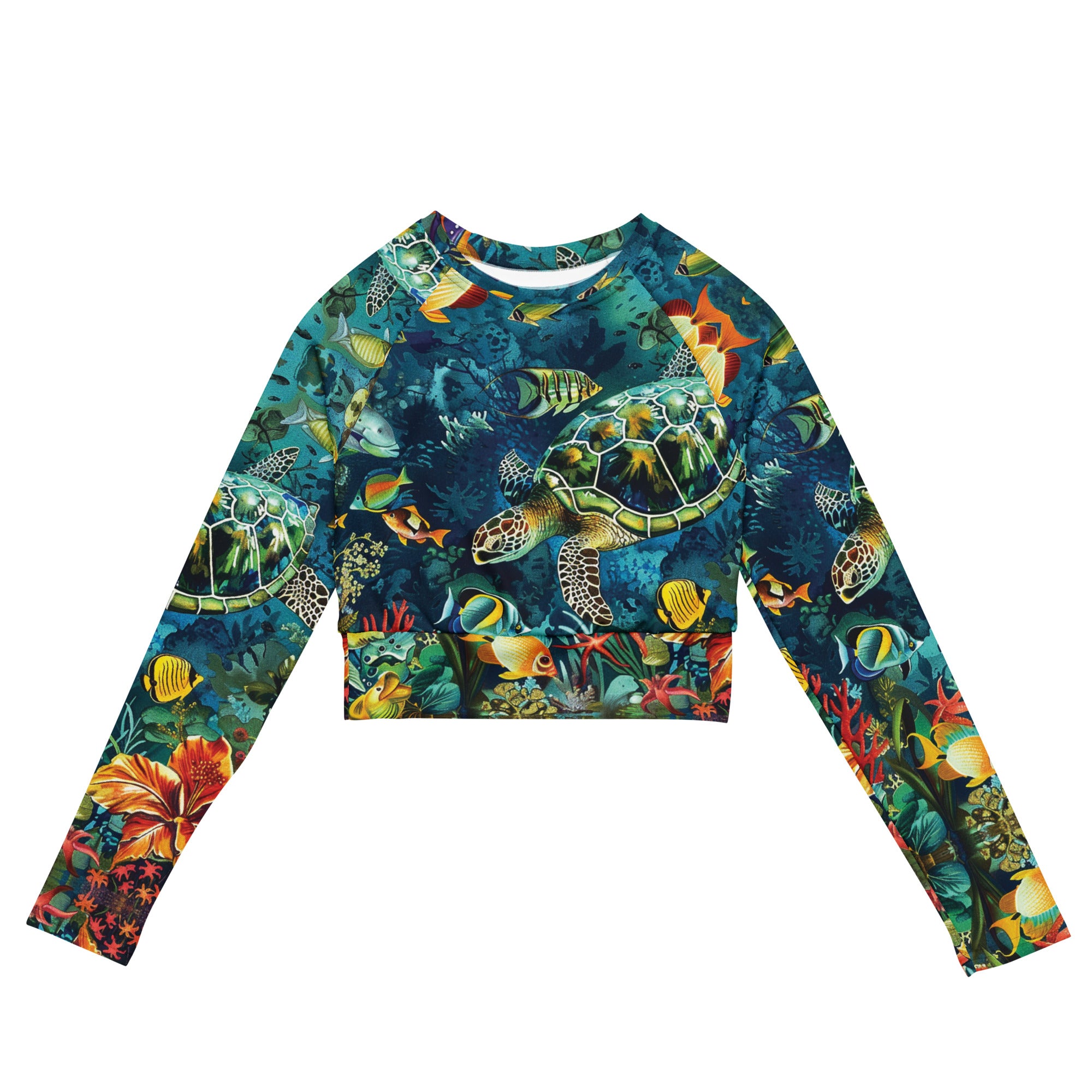 Maldives Cropped Rashie – front view – cropped rash guard with UPF 50+ sun protection for scuba divers