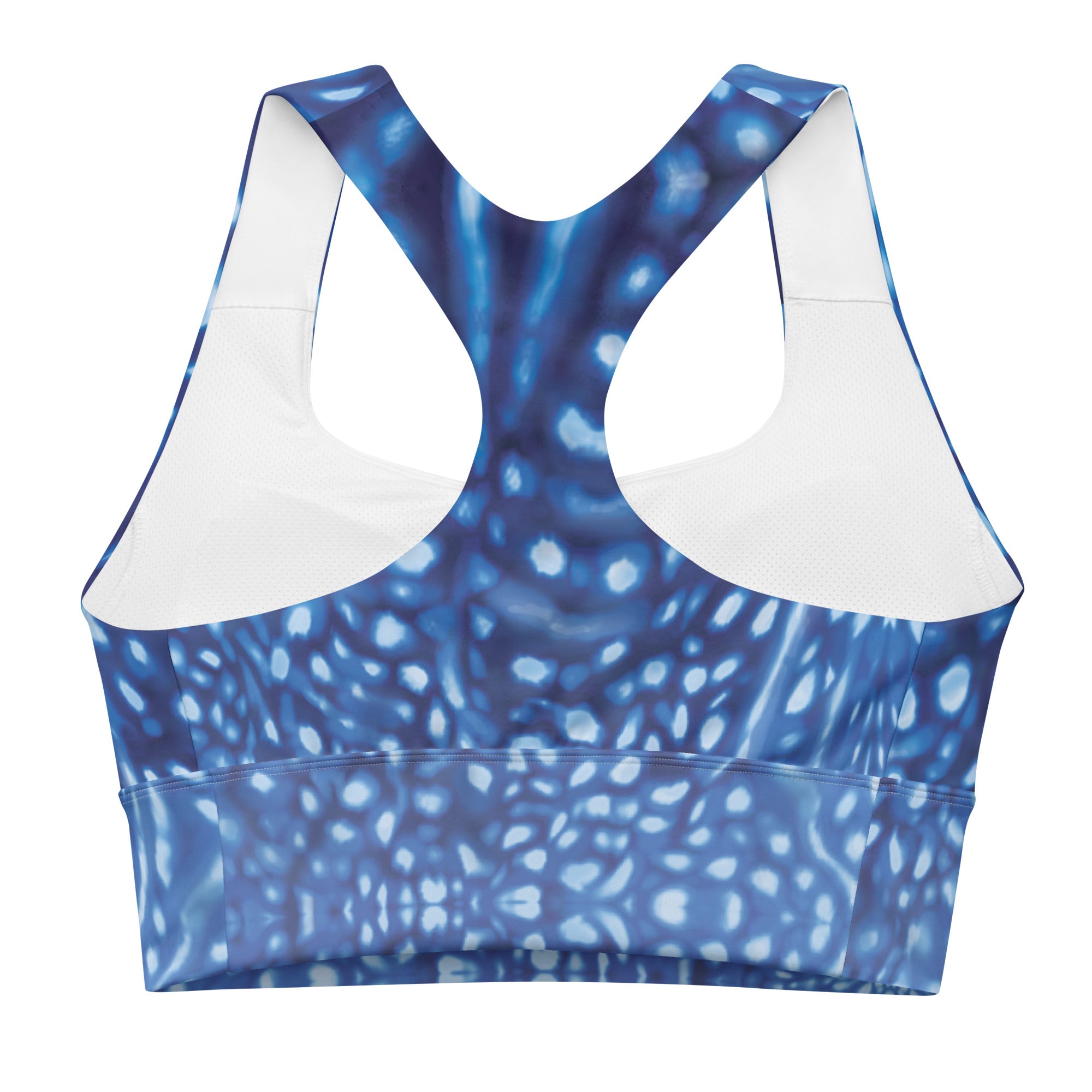 Whale Shark Constellation High Impact Scuba Top – back view – sustainable scuba swimsuit in soft recycled polyester for ocean lovers