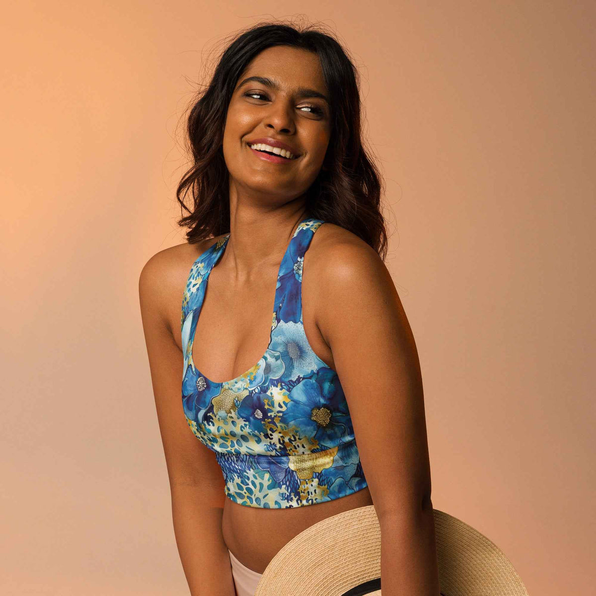 Coral Blossoms High Impact Scuba Top