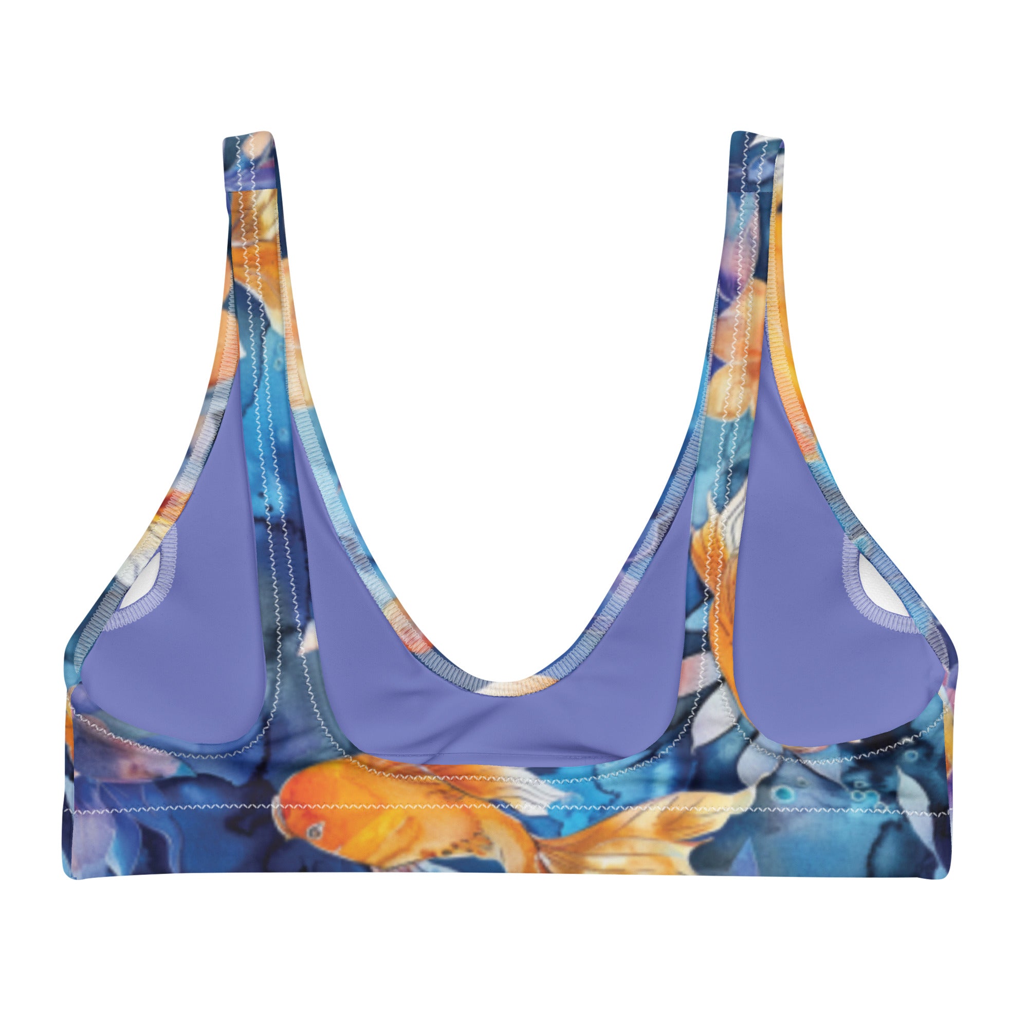 Jasmine Koi Scuba Bikini Top – back view – sustainable scuba swimsuit in soft recycled polyester for ocean lovers