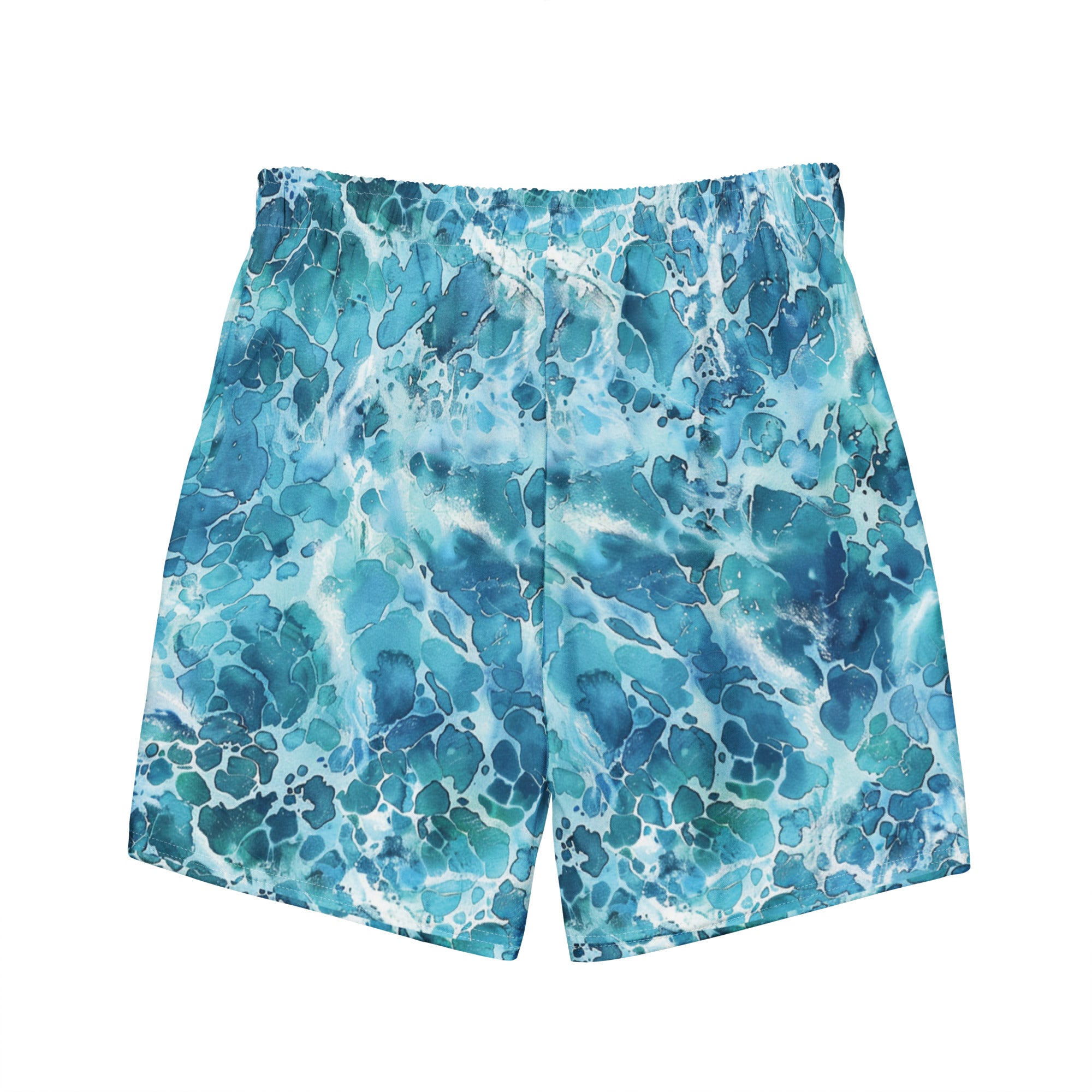 Ocean Serenity Swim Trunks – back view – swim trunks for scuba diving, beach days, and warm water adventures
