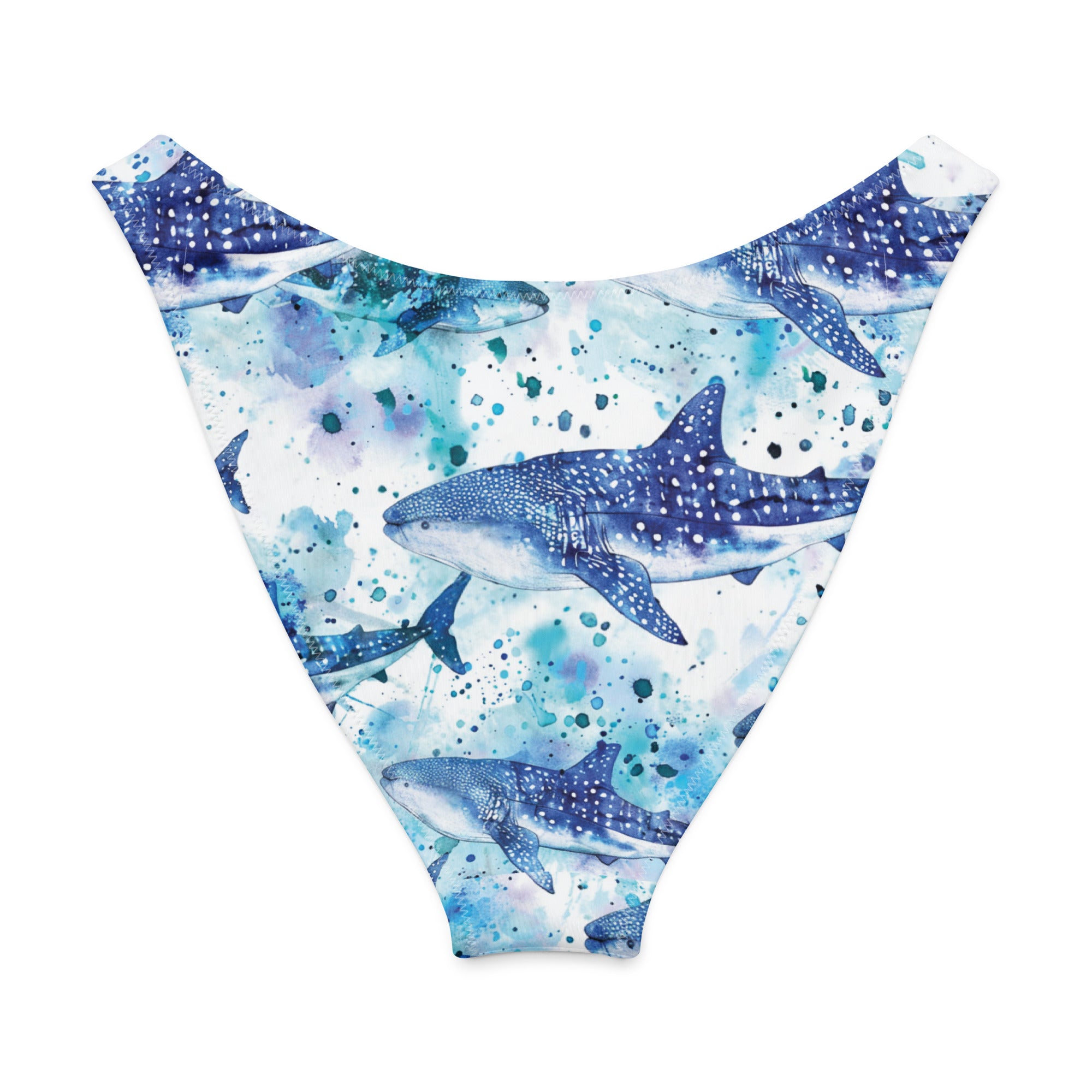 Whimsical Whale Shark Scuba Bikini Bottom – Cheeky – back view – sustainable scuba swimsuit in soft recycled polyester for ocean lovers