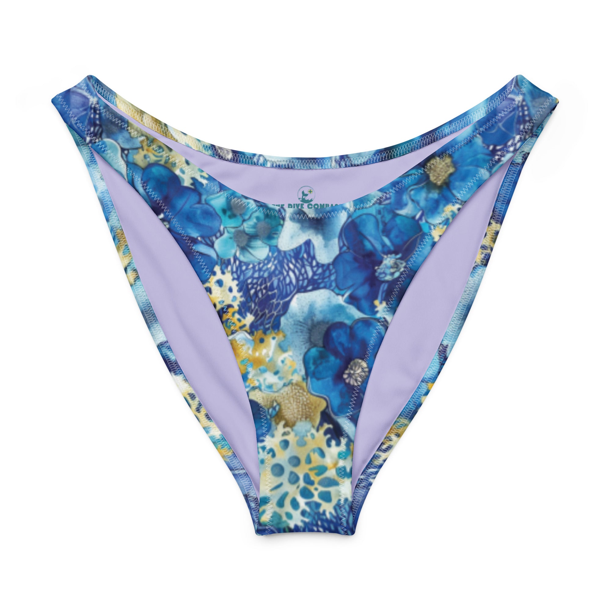 Coral Blossoms Scuba Bikini Bottom – Cheeky – front view – scuba diving swimsuit with UPF 50+ sun protection for tropical reef diving