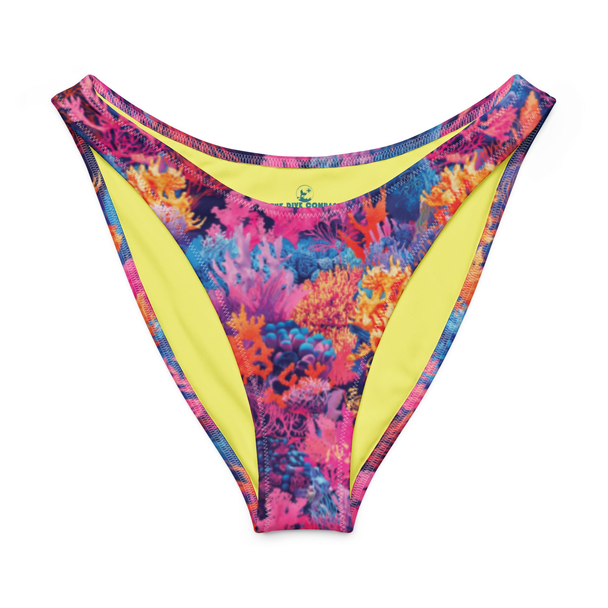 Fire Corals Scuba Bikini Bottom – Cheeky – front view – scuba diving swimsuit with UPF 50+ sun protection for tropical reef diving