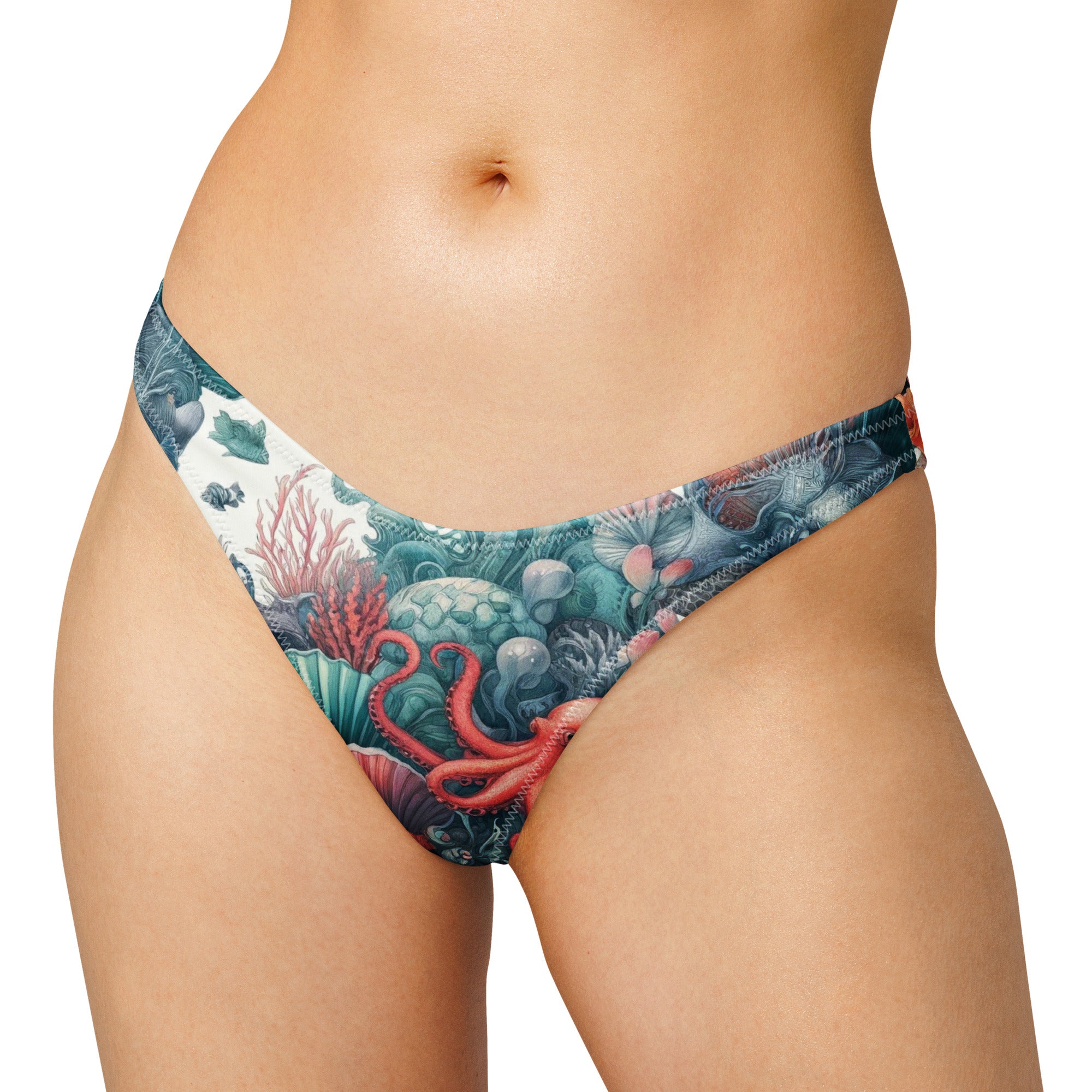 Octopus Reef Scuba Bikini Bottom - Cheeky – front view – diving swimsuit that stays put under a wetsuit for scuba and freediving