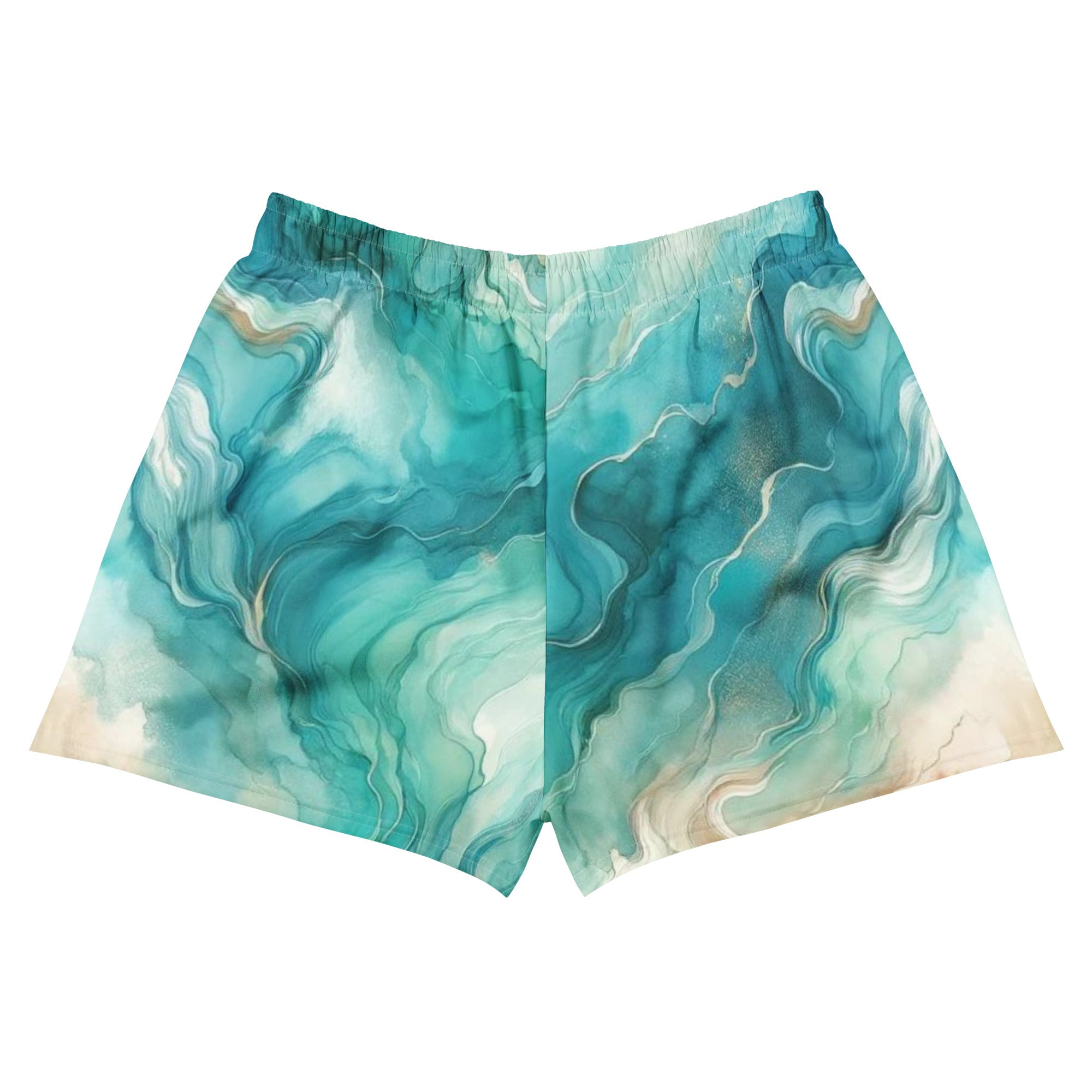 Turquoise Seas Breezy Swim Shorts – back view – swim shorts designed for ocean lovers and conservation-minded travelers
