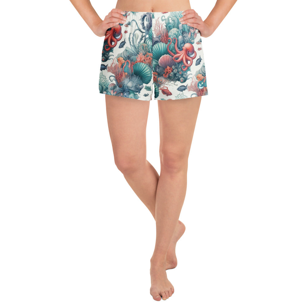 Octopus Reef Breezy Swim Shorts – front view – breezy swim shorts made from recycled fabric for warm water adventures