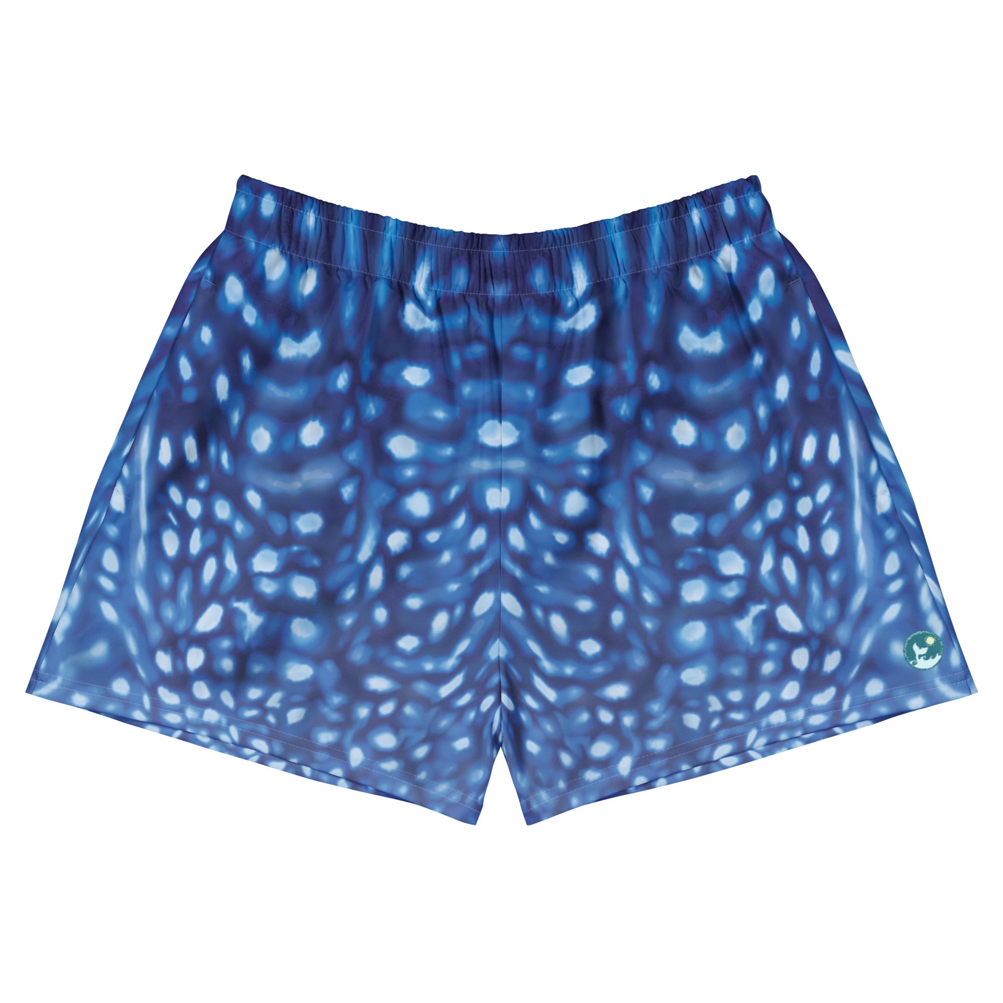 Whale Shark Constellation Breezy Swim Shorts – front view – breezy swim shorts for ocean days, post-dive lounging, and beach travel