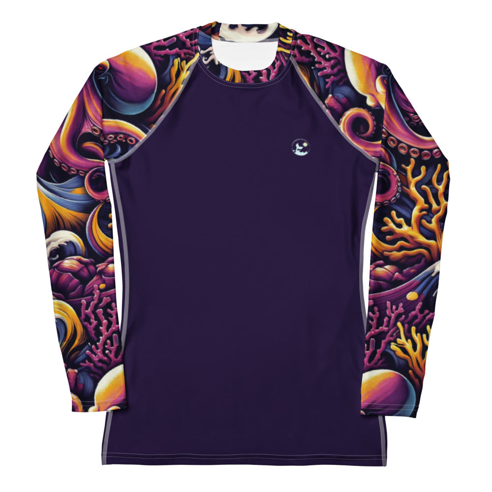 Octopus Ink Women's Rash Guard – front view – long sleeve scuba diving rash guard for women in warm tropical waters