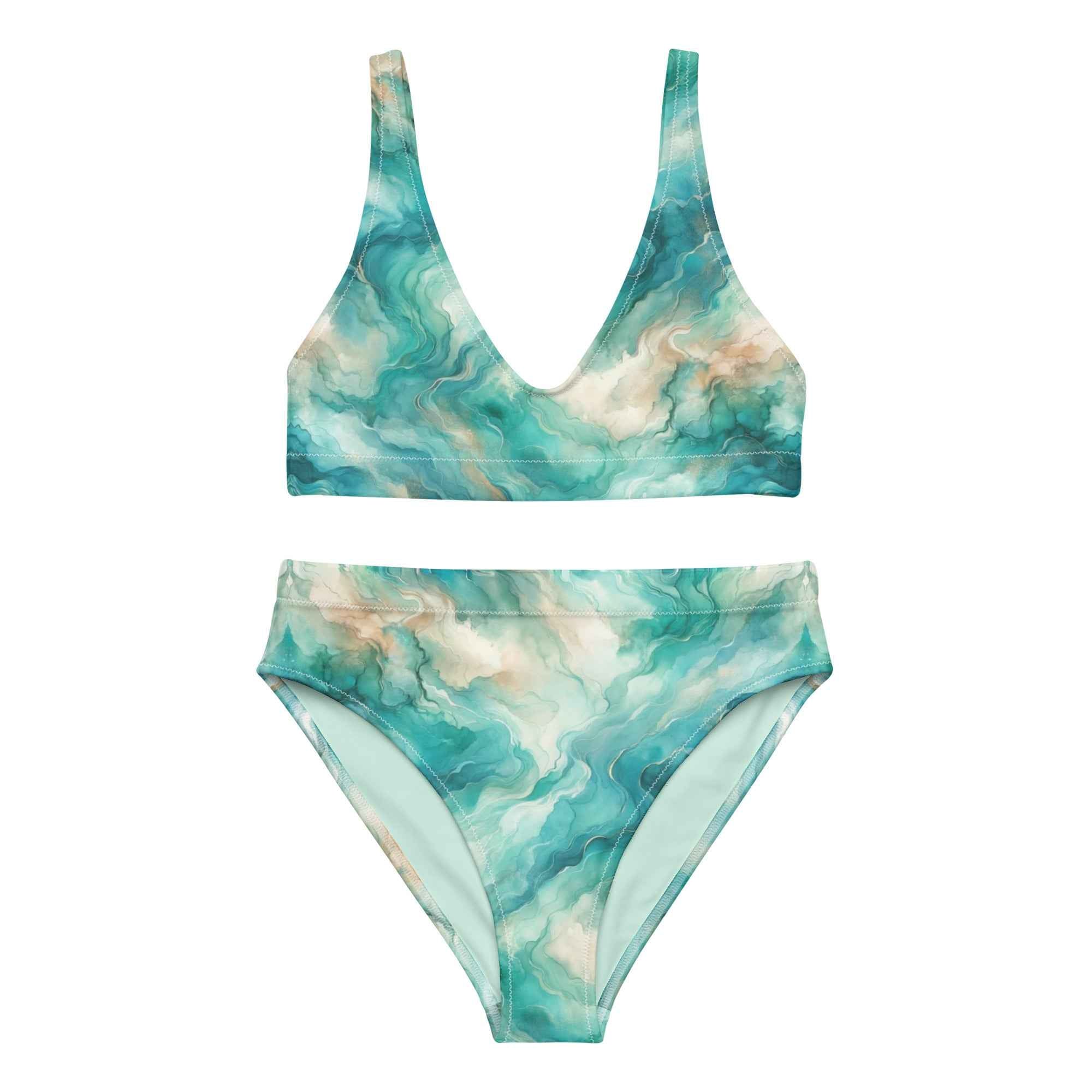 Turquoise Seas Scuba Bikini♻️ - High Waisted Set