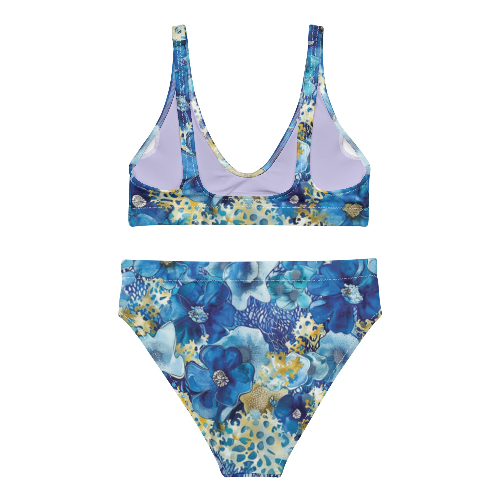 Coral Blossom Scuba Bikini Product Mockup Back: the scuba bikini for scuba divers made for diving, no slips under your wetsuit with UPF 50+ sun protection. 