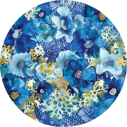 Coral blossoms print The Dive Compass. Scuba diving swimwear. 