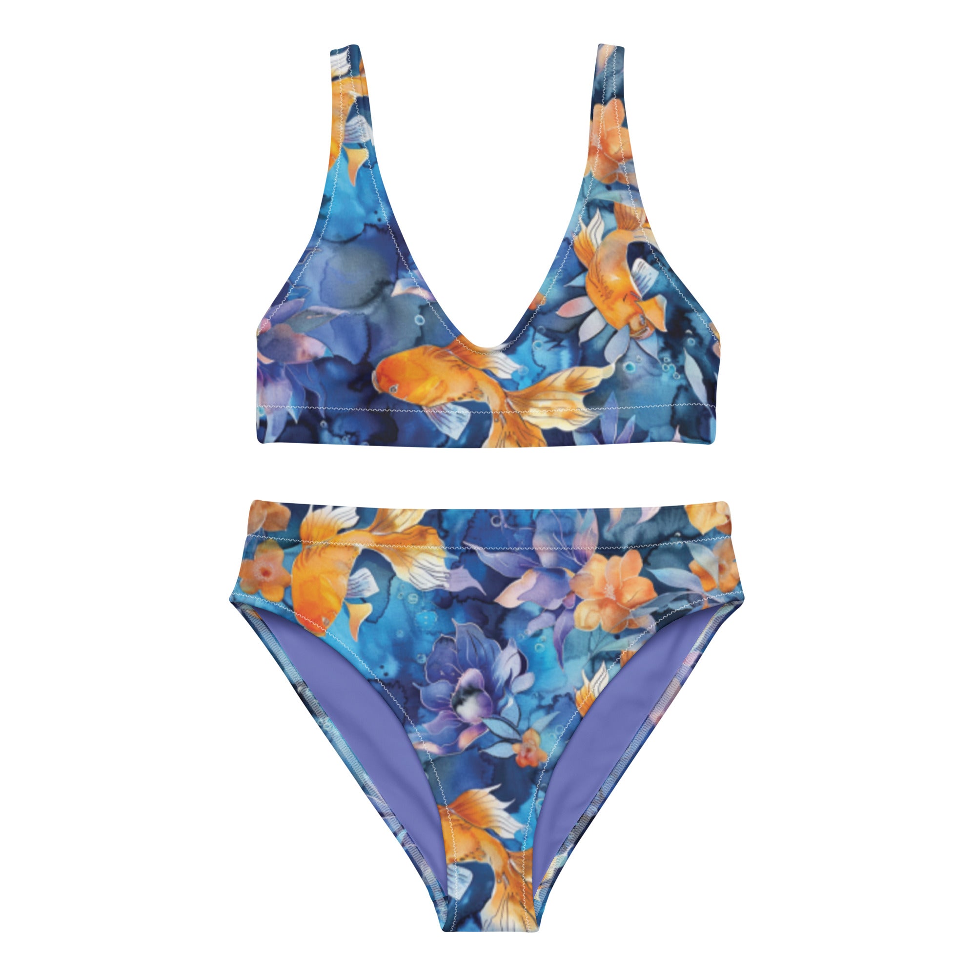 Jasmine Koi scuba bikini for scuba divers. The bikini that stays put under your wetsuit, made for diving with UPF 50+ sun protection