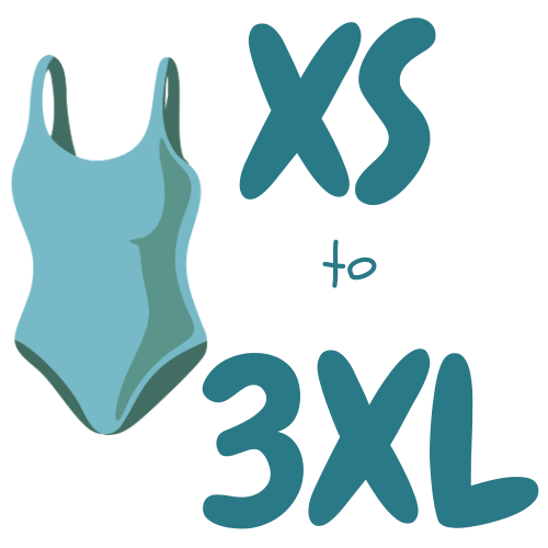 One-piece swimsuits from sizes XS to 3XL, size inclusivity for all. 