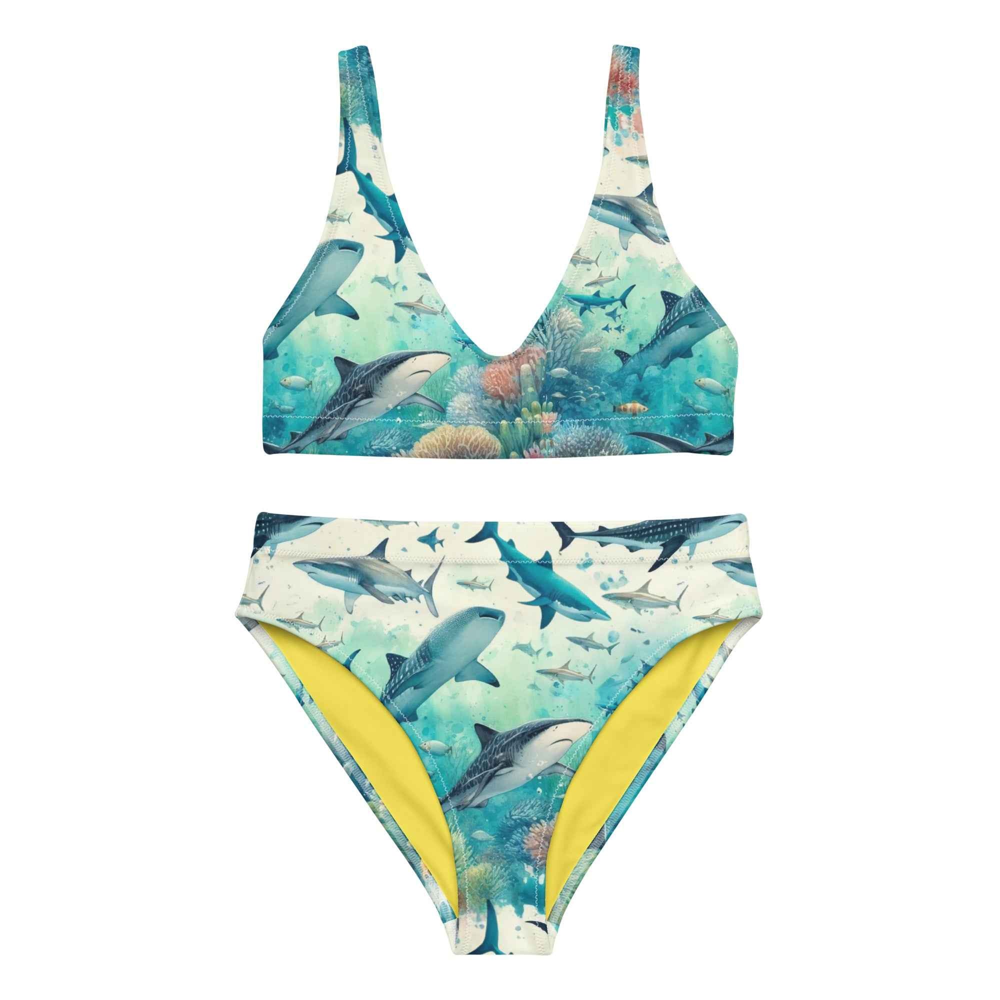 Shark Frenzy Scuba Bikini♻️ - High Waisted Set