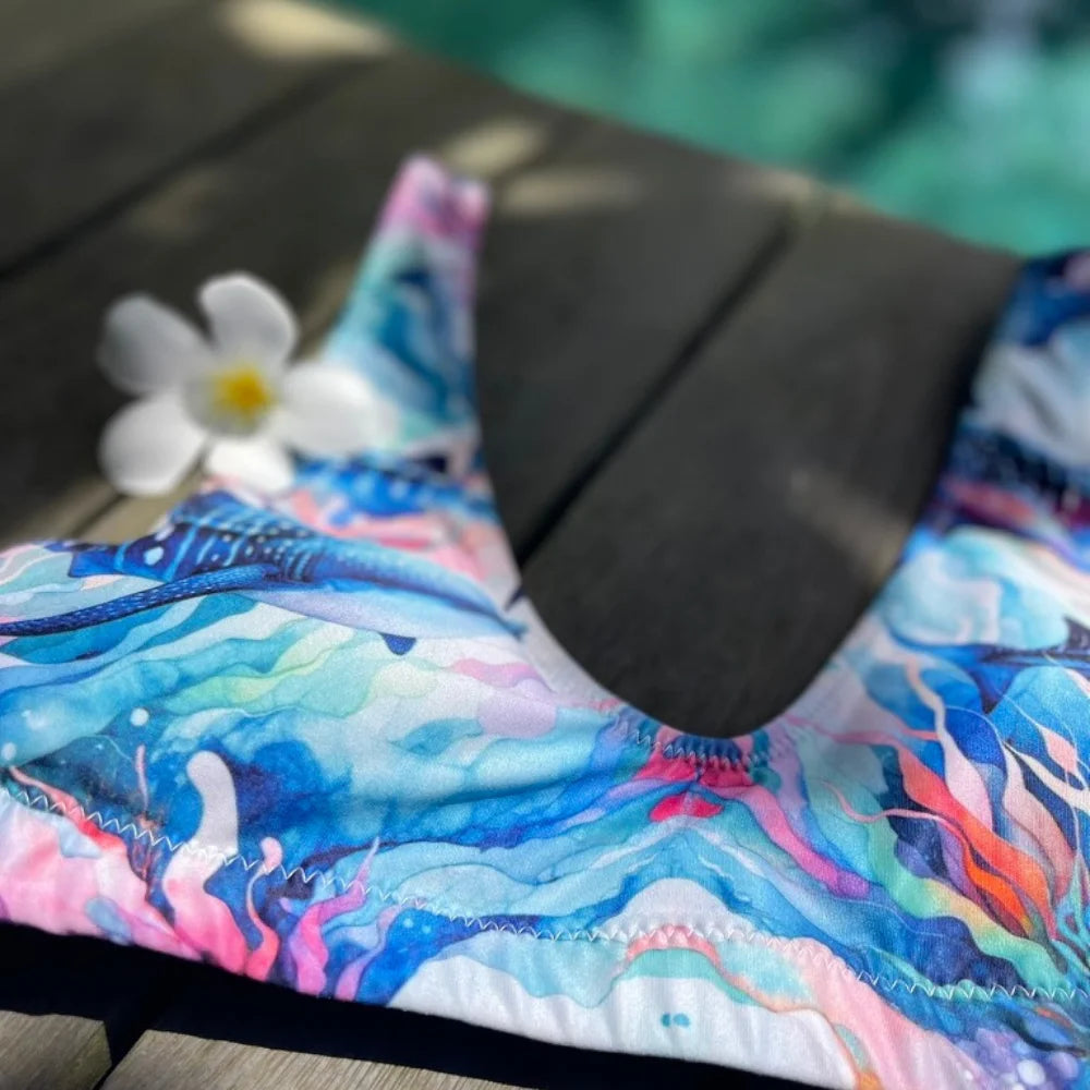 Electric Whale Shark Scuba Bikini Top ♻️