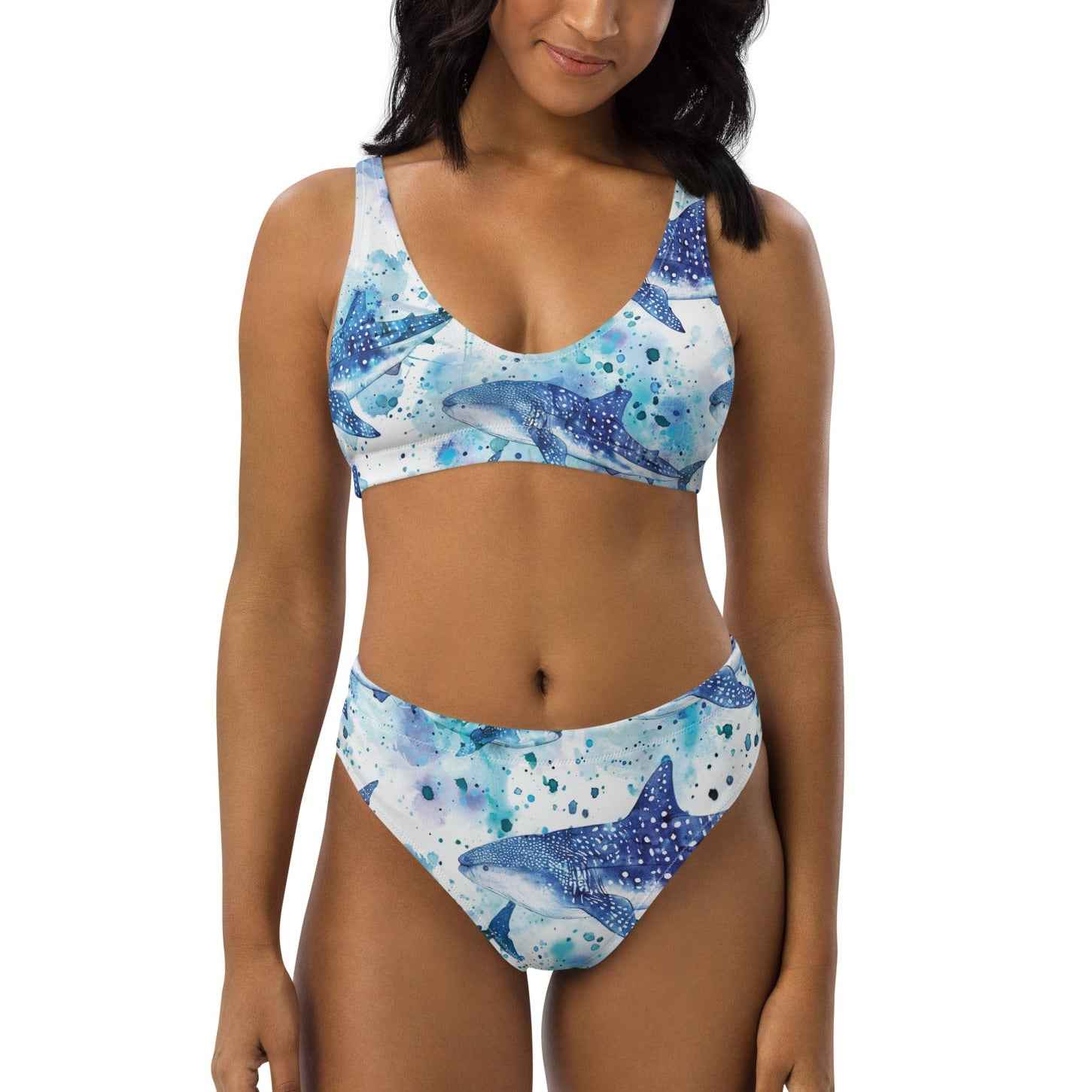 Whimsical Whale Shark Scuba Bikini♻️ - High Waisted Set