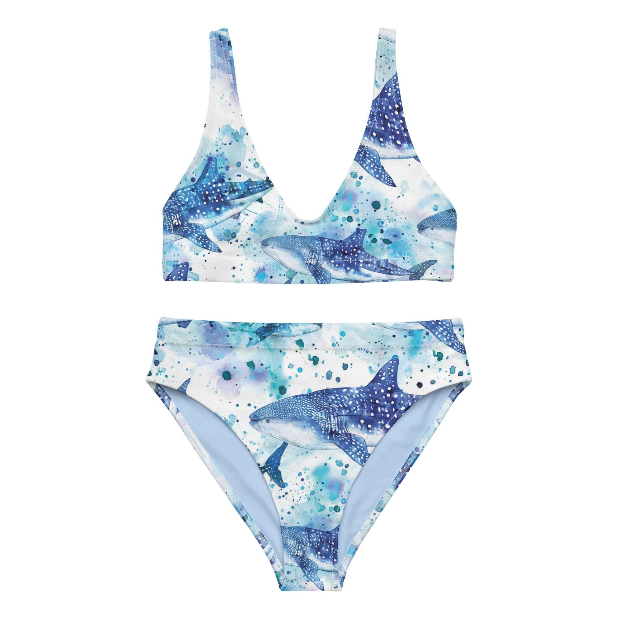 Whimsical Whale Shark Scuba Bikini♻️ - High Waisted Set