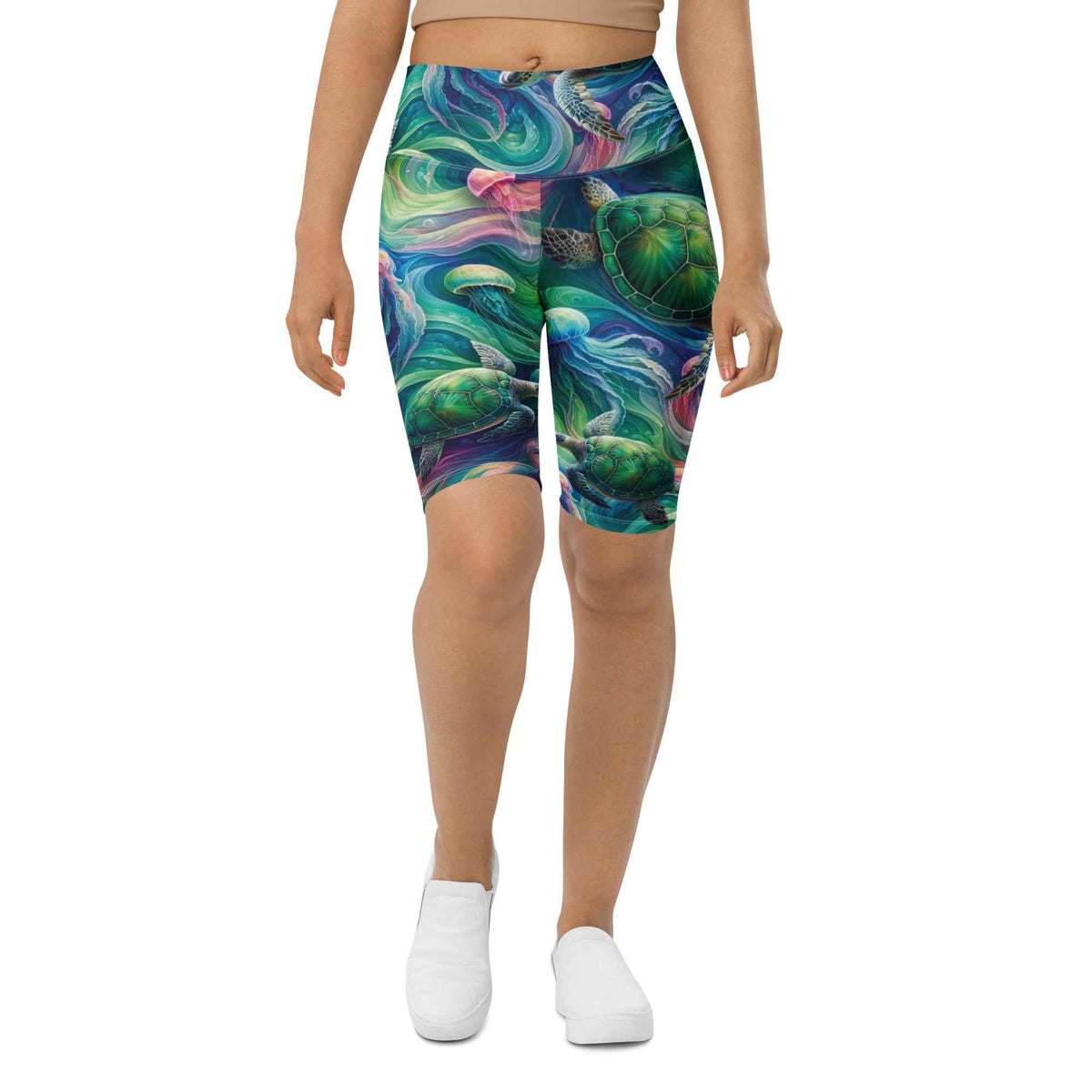 Psychedelic Turtle Dive Shorts - 8" ♻️
