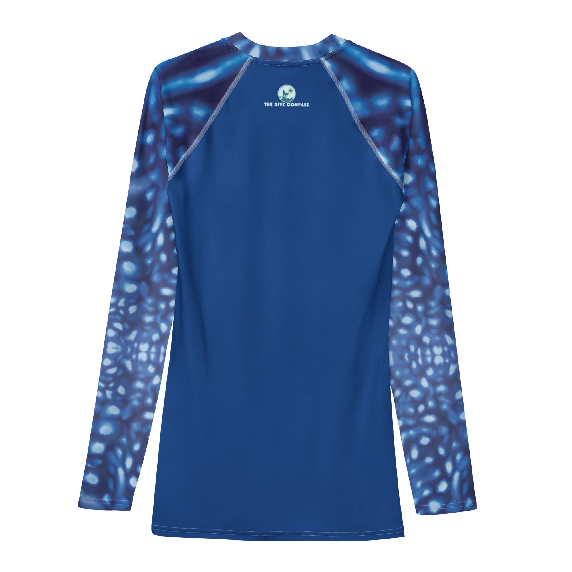 Whale Shark Constellation Men's Rash Guard – back view – sustainable men's rash guard in soft recycled polyester for divers