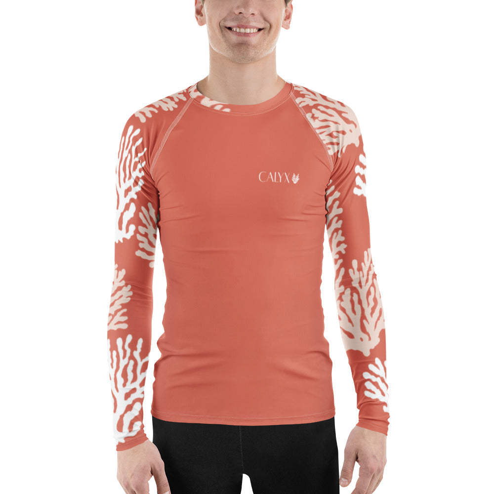 CALYX Roots Men's Rash Guard – front view – men's rash guard with UPF 50+ sun protection for scuba diving