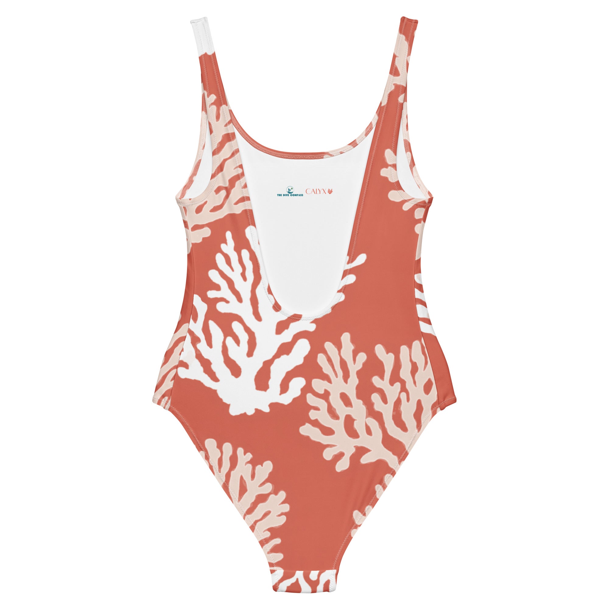 CALYX Roots One-Piece Swimsuit – back view – sustainable one piece swimsuit in recycled polyester for divers