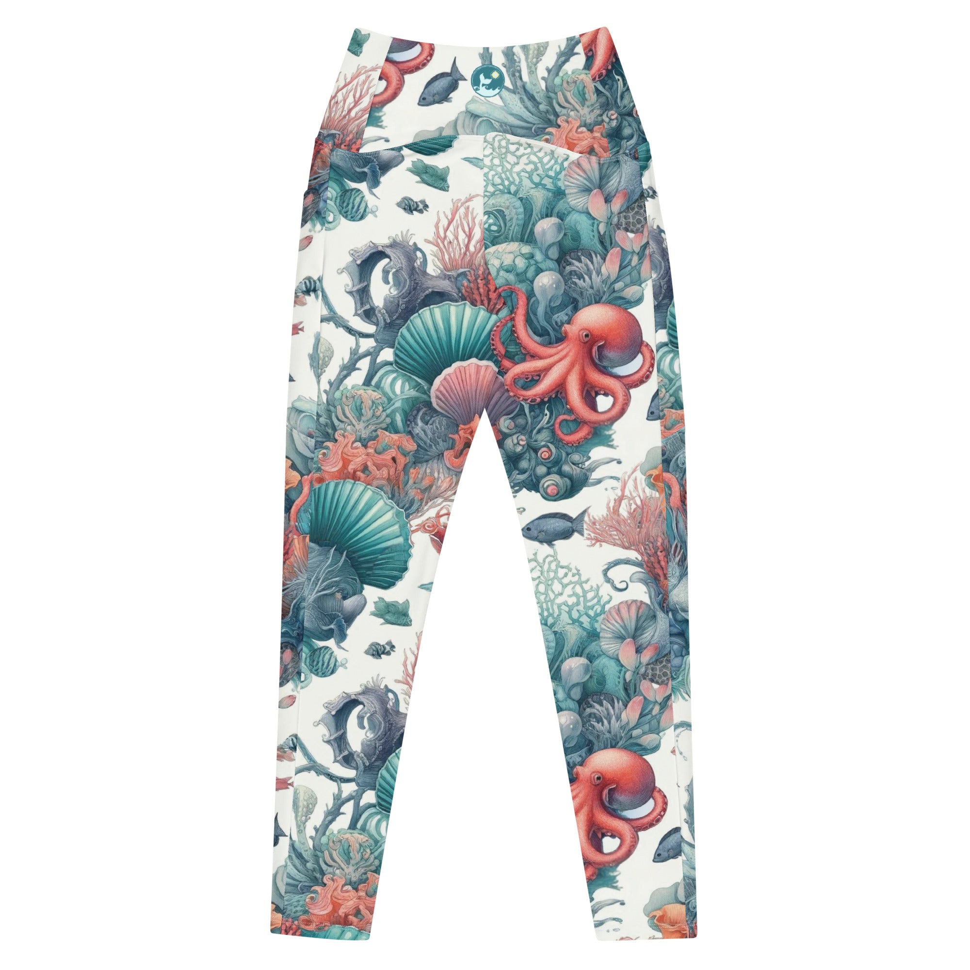 Octopus Reef Scuba Leggings (with pockets!) – back view – scuba leggings for snorkeling, freediving, and warm water scuba diving