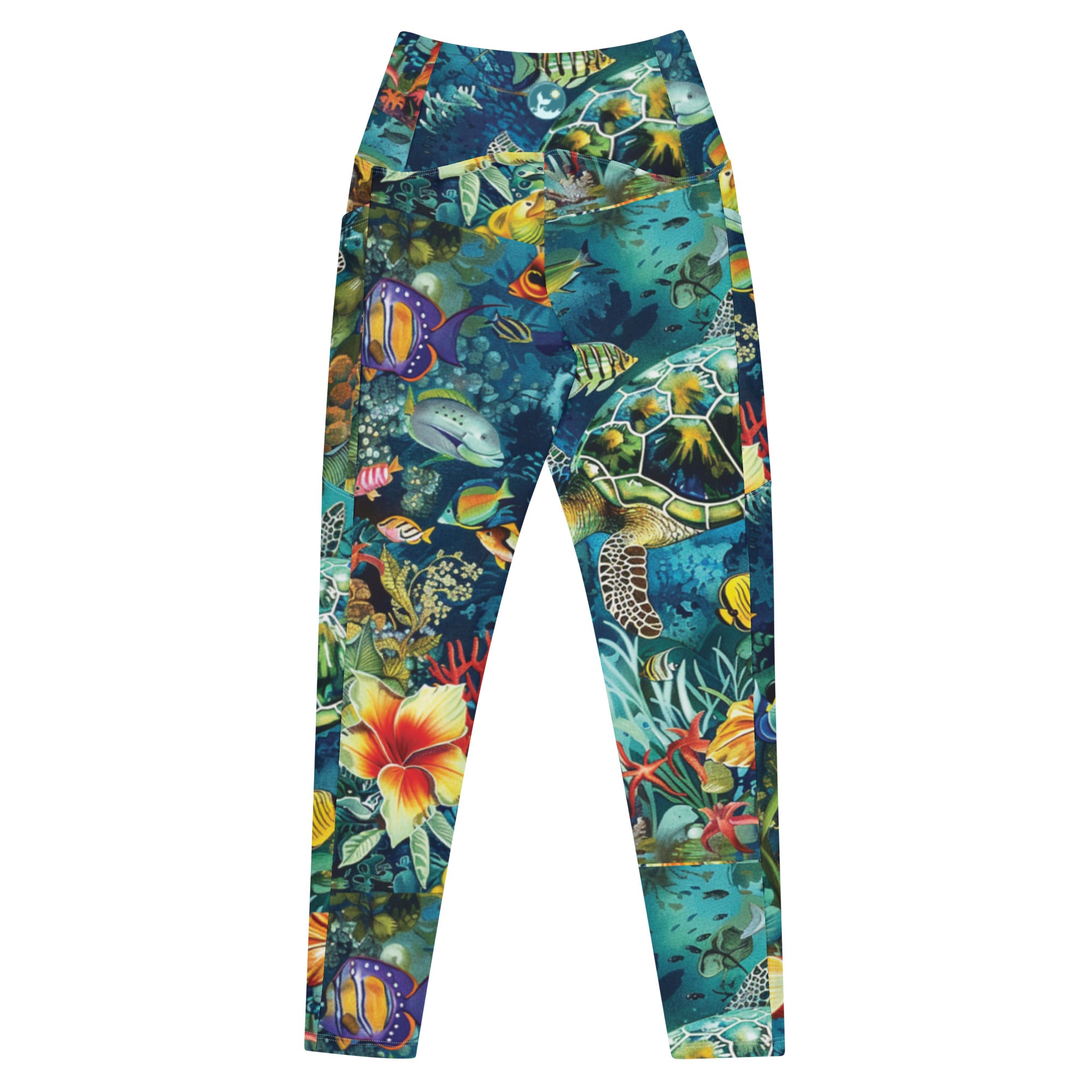 Maldives Scuba Leggings (with pockets!) – back view – scuba leggings for snorkeling, freediving, and warm water scuba diving