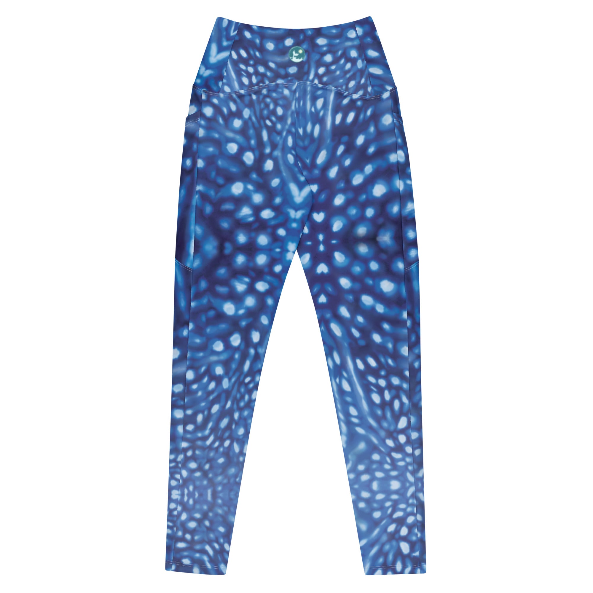 Whale Shark Constellation Scuba Leggings (with pockets!) – back view – scuba leggings for snorkeling, freediving, and warm water scuba diving
