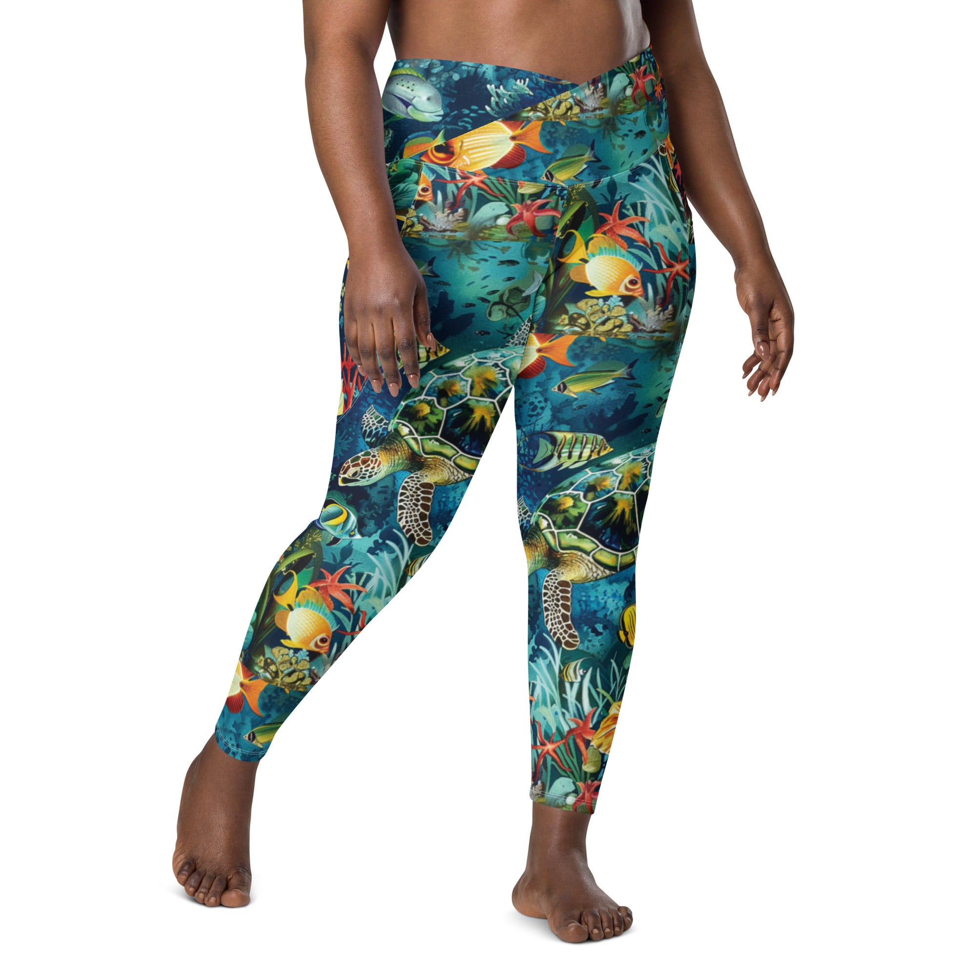 Maldives Scuba Leggings (with pockets!) – front view – dive leggings with pockets for warm water scuba diving and snorkeling