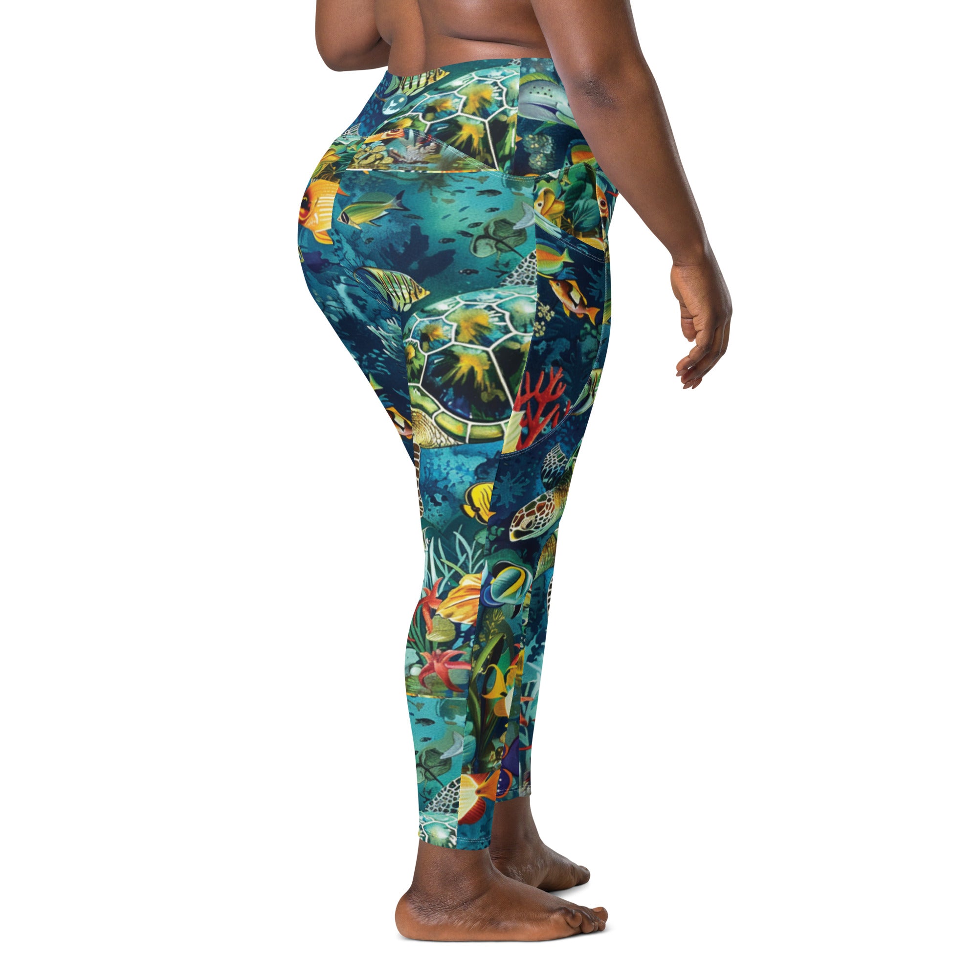 Maldives Scuba Leggings (with pockets!) – back view – women's diving leggings made for ocean adventures and reef snorkeling