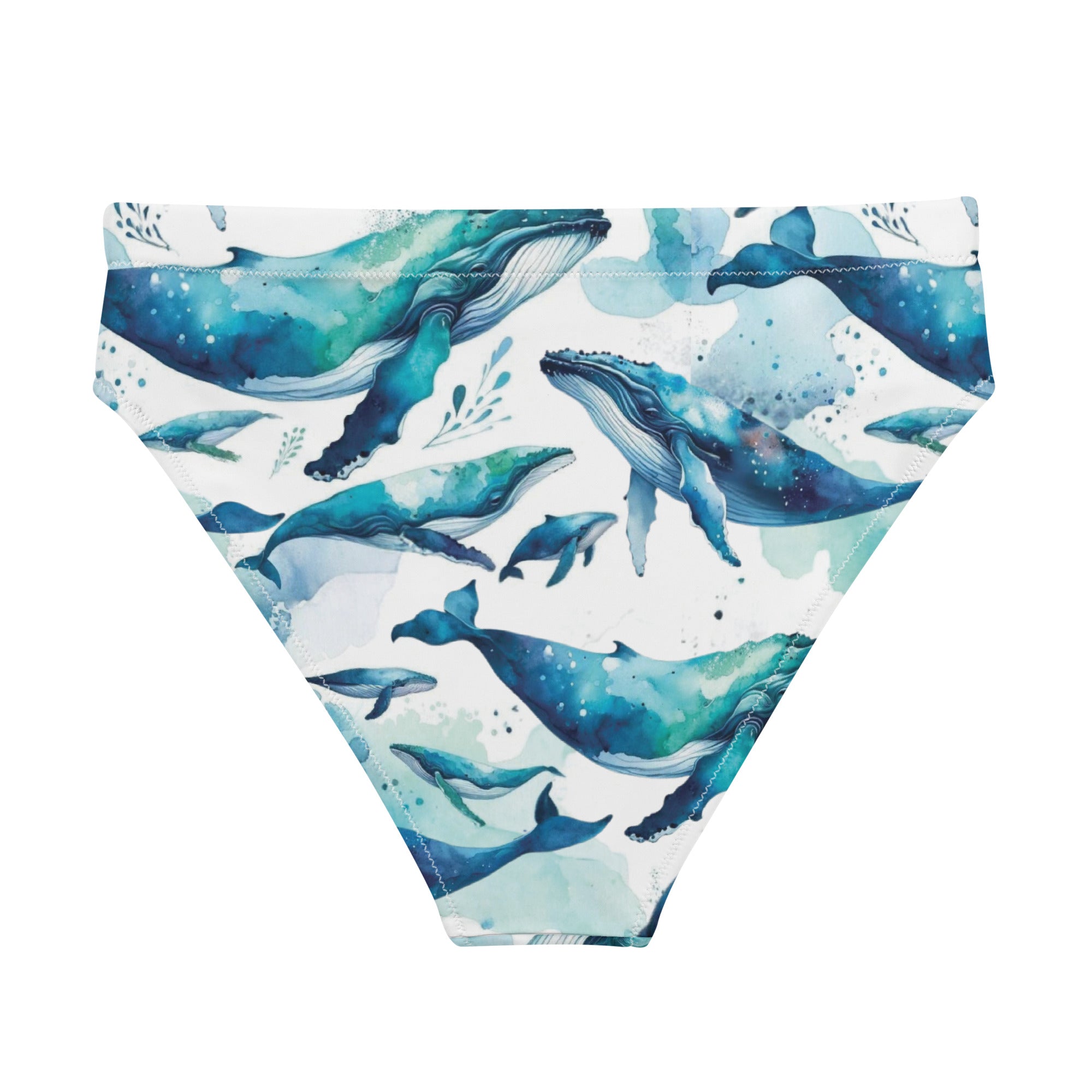 Humpback Dreams Scuba Bikini Bottoms - High Waisted – back view – diving bikini for warm water scuba diving and tropical reef snorkeling