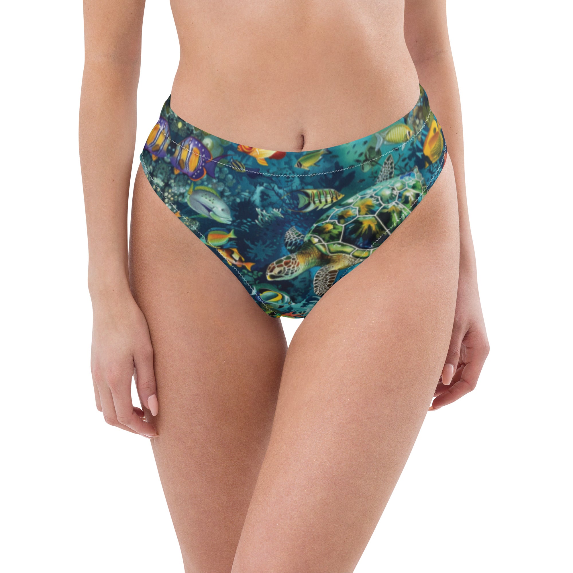 Maldives Scuba Bikini Bottom - High Waisted – front view – diving swimsuit that stays put under a wetsuit for scuba and freediving