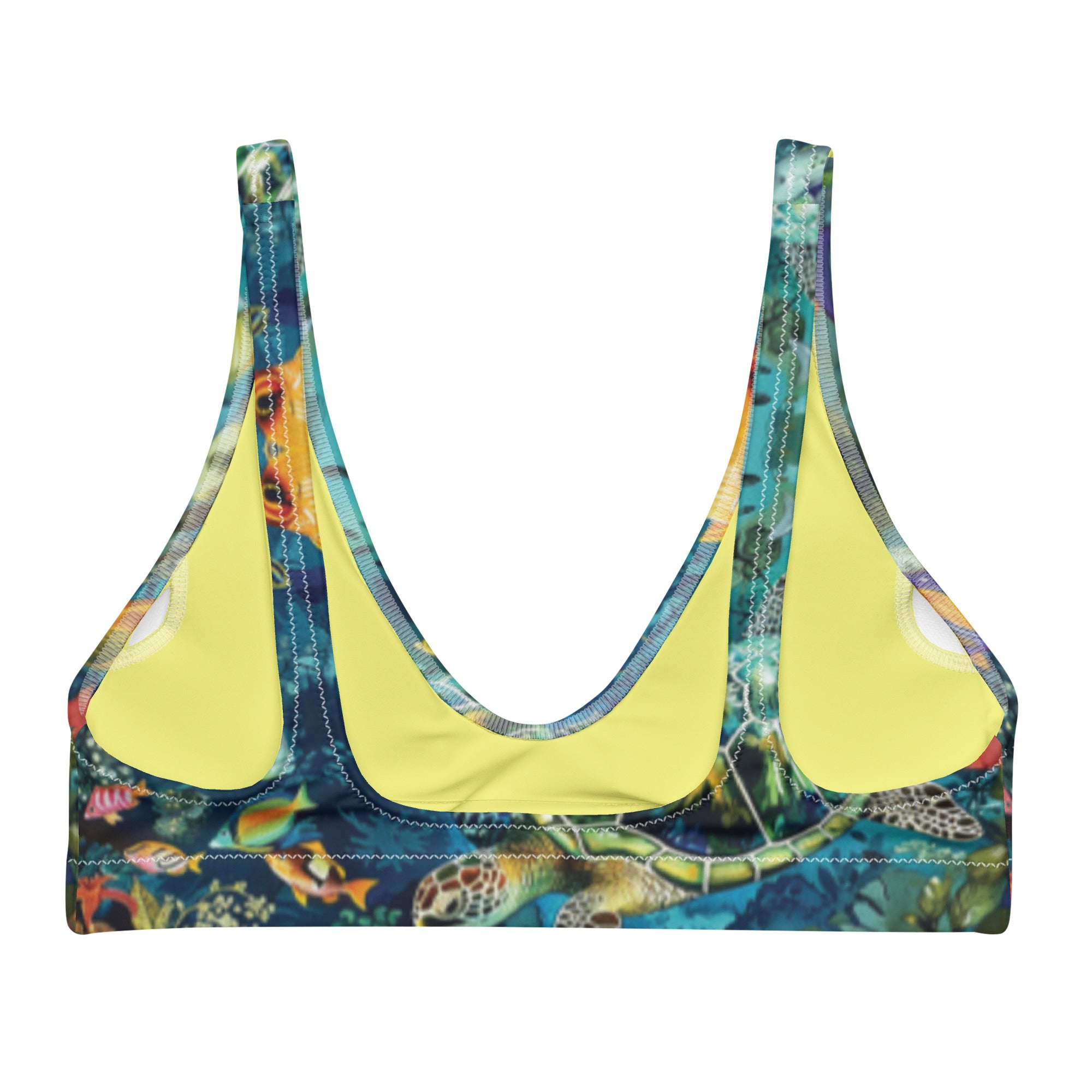 Maldives Scuba Bikini Top – back view – sustainable scuba swimsuit in soft recycled polyester for ocean lovers