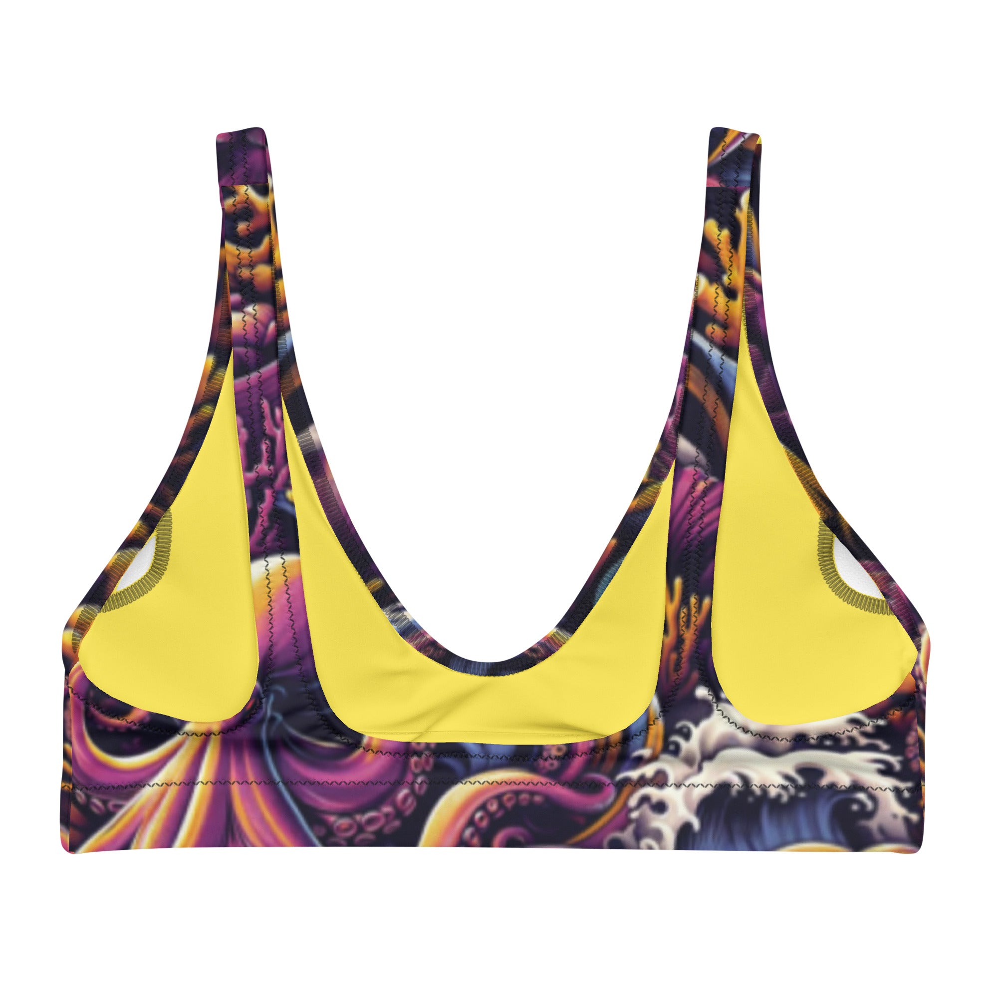 Octopus Ink Scuba Bikini Top – back view – sustainable scuba swimsuit in soft recycled polyester for ocean lovers