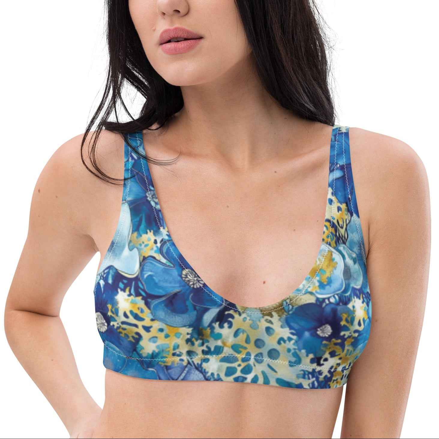 Coral Blossoms Scuba Bikini Top♻️